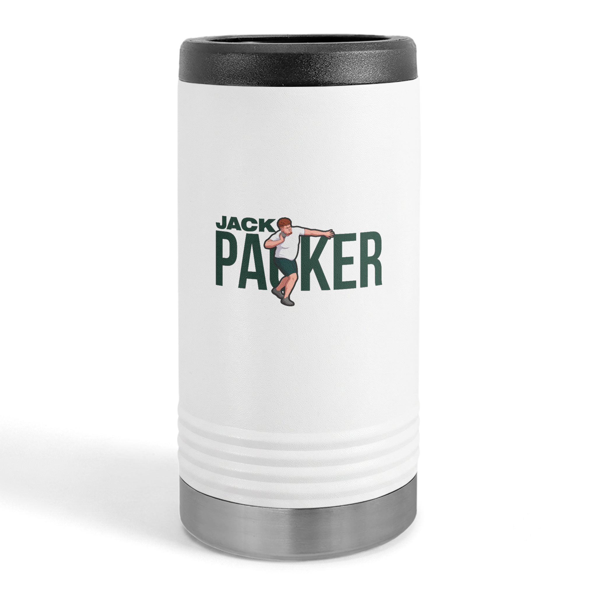 Slim Stainless Can Cooler — character_player_name in White