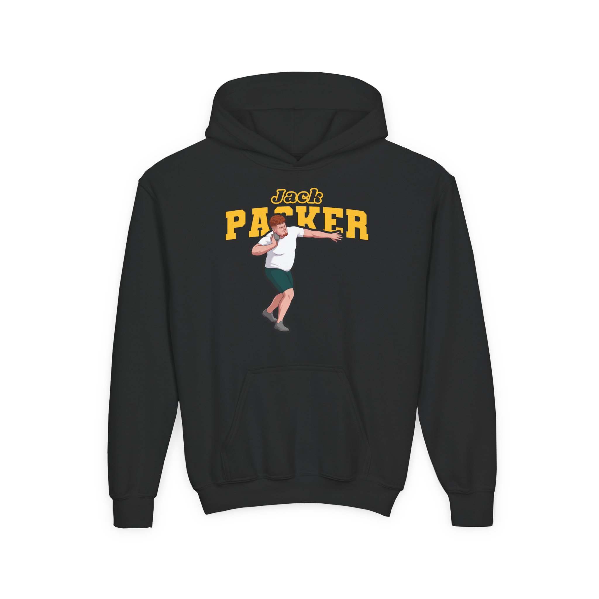 Youth Hoodie — character_name_arch in Black