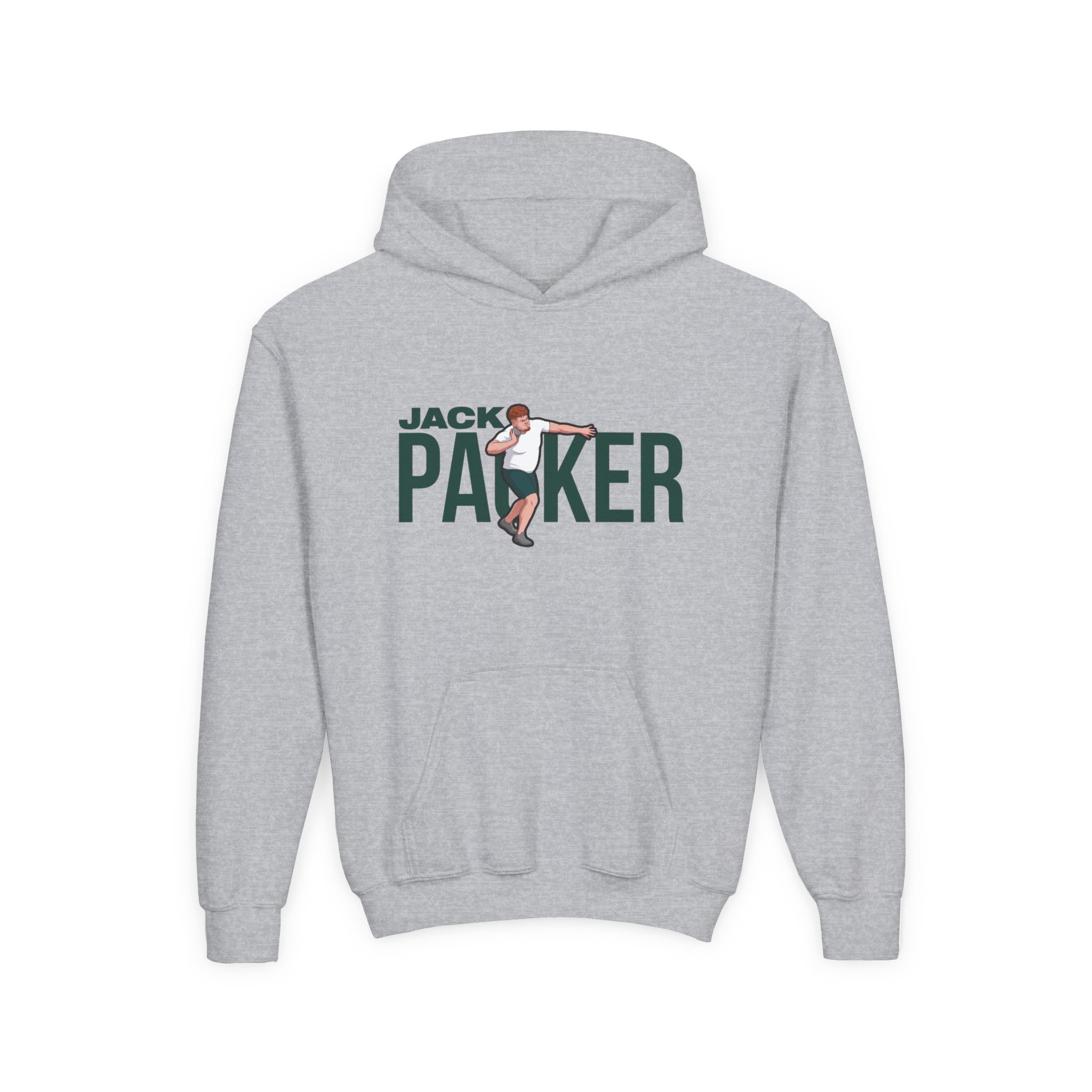 Youth Hoodie — character_player_name in Grey