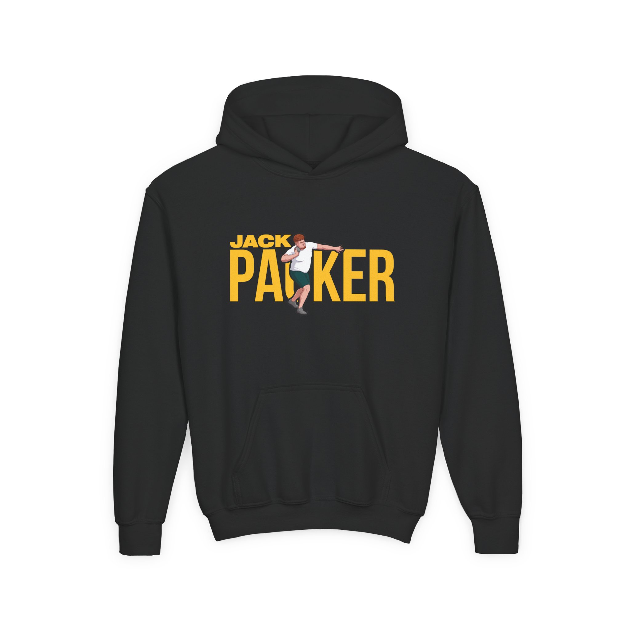 Youth Hoodie — character_player_name in Black