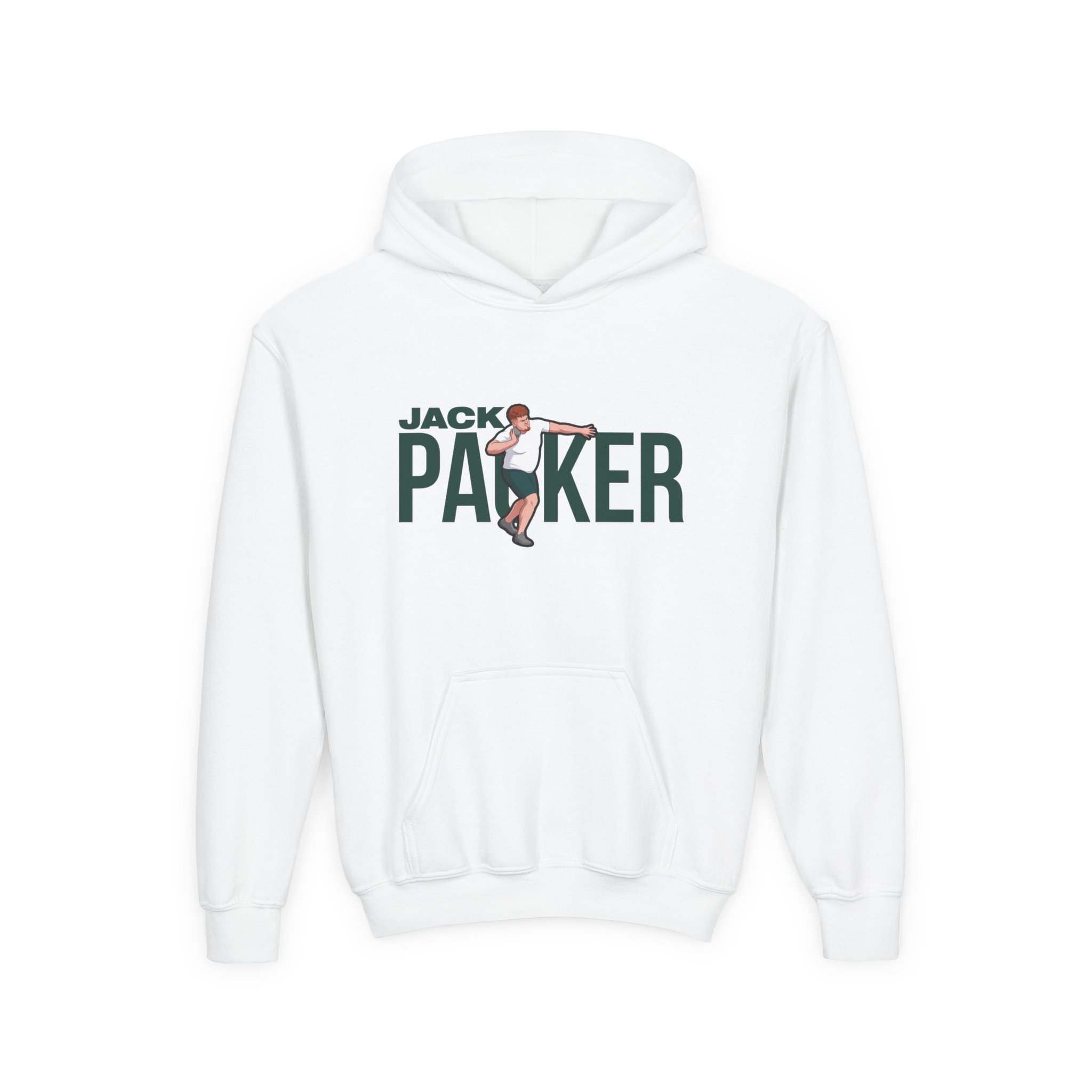 Youth Hoodie — character_player_name in White