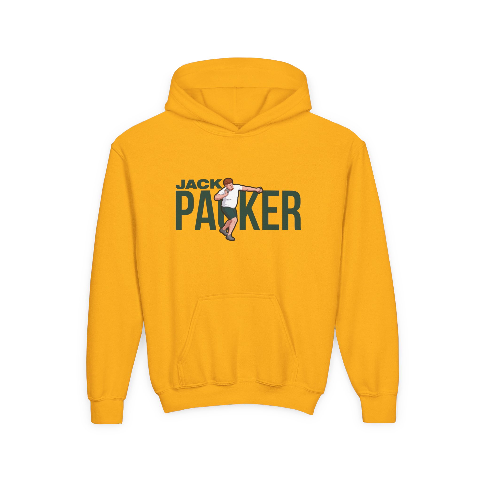 Youth Hoodie — character_player_name in Gold