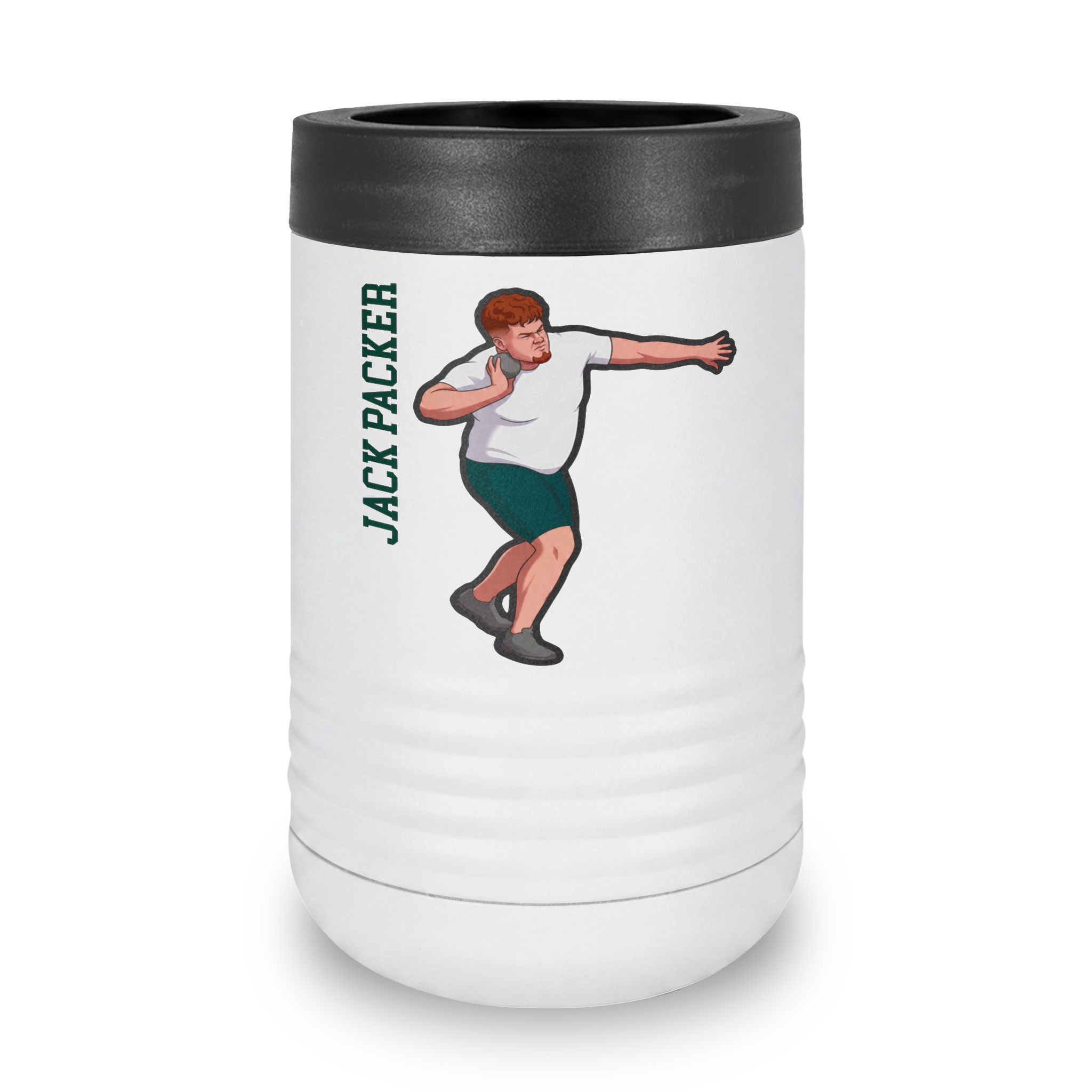 Stainless Can Cooler — character_name_vertical in White