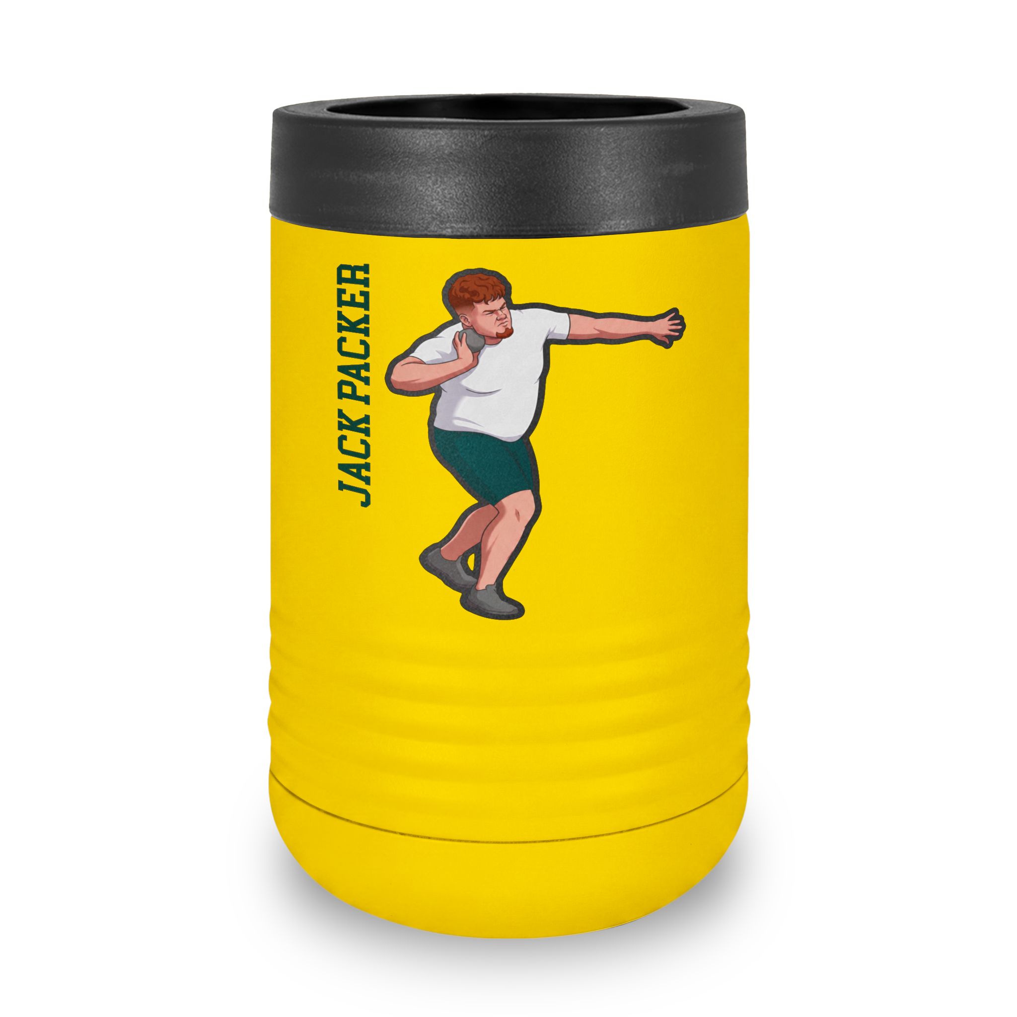 Stainless Can Cooler — character_name_vertical in Yellow