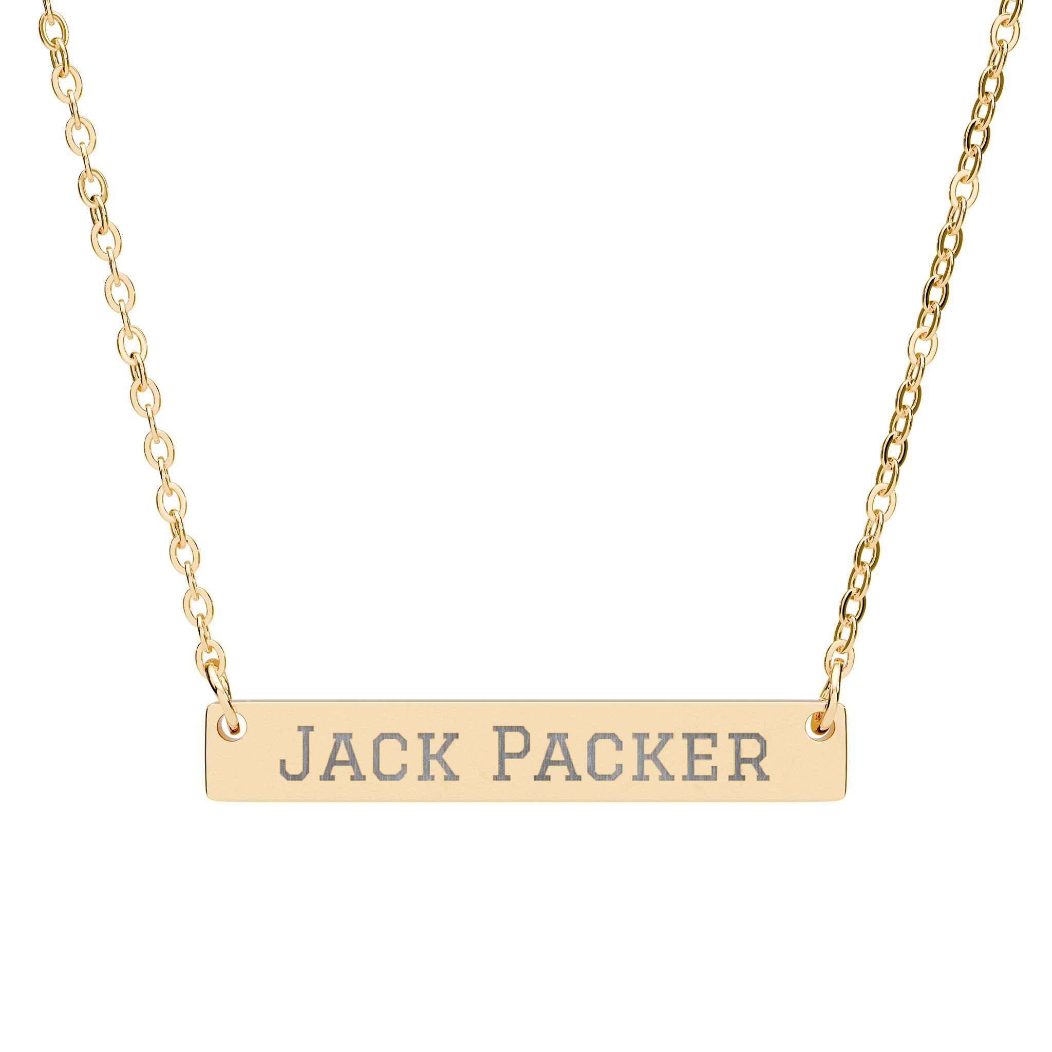 Engraved Bar Necklace — Classic in Gold