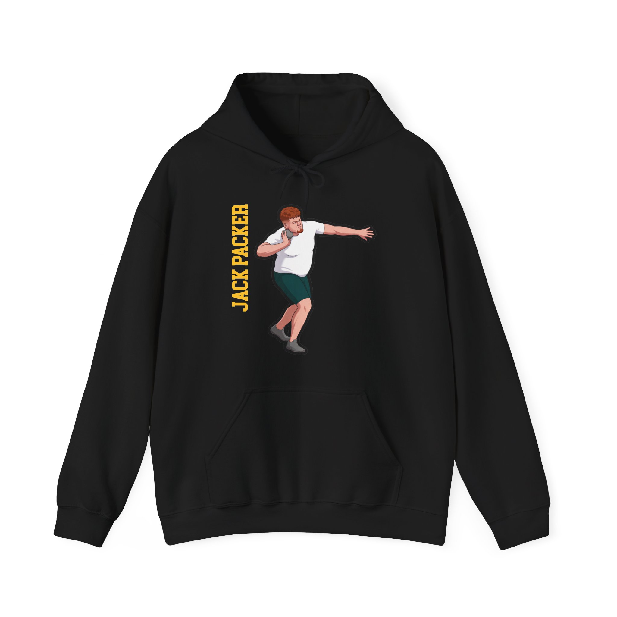 Hoodie — character_name_vertical in Black