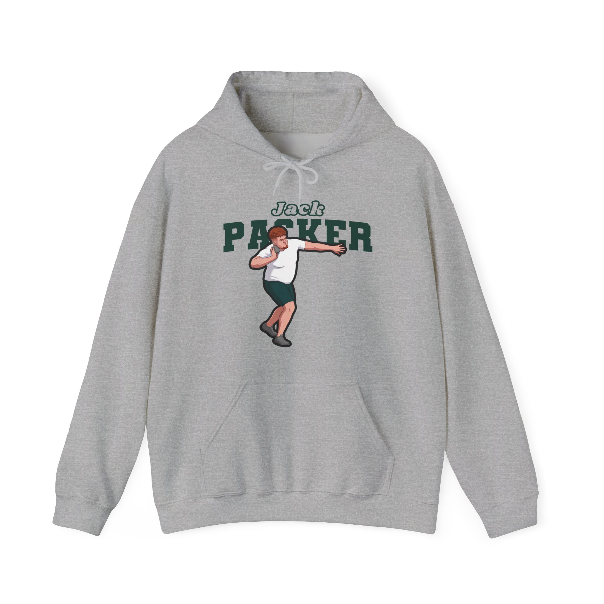 Hoodie — character_name_arch in Grey