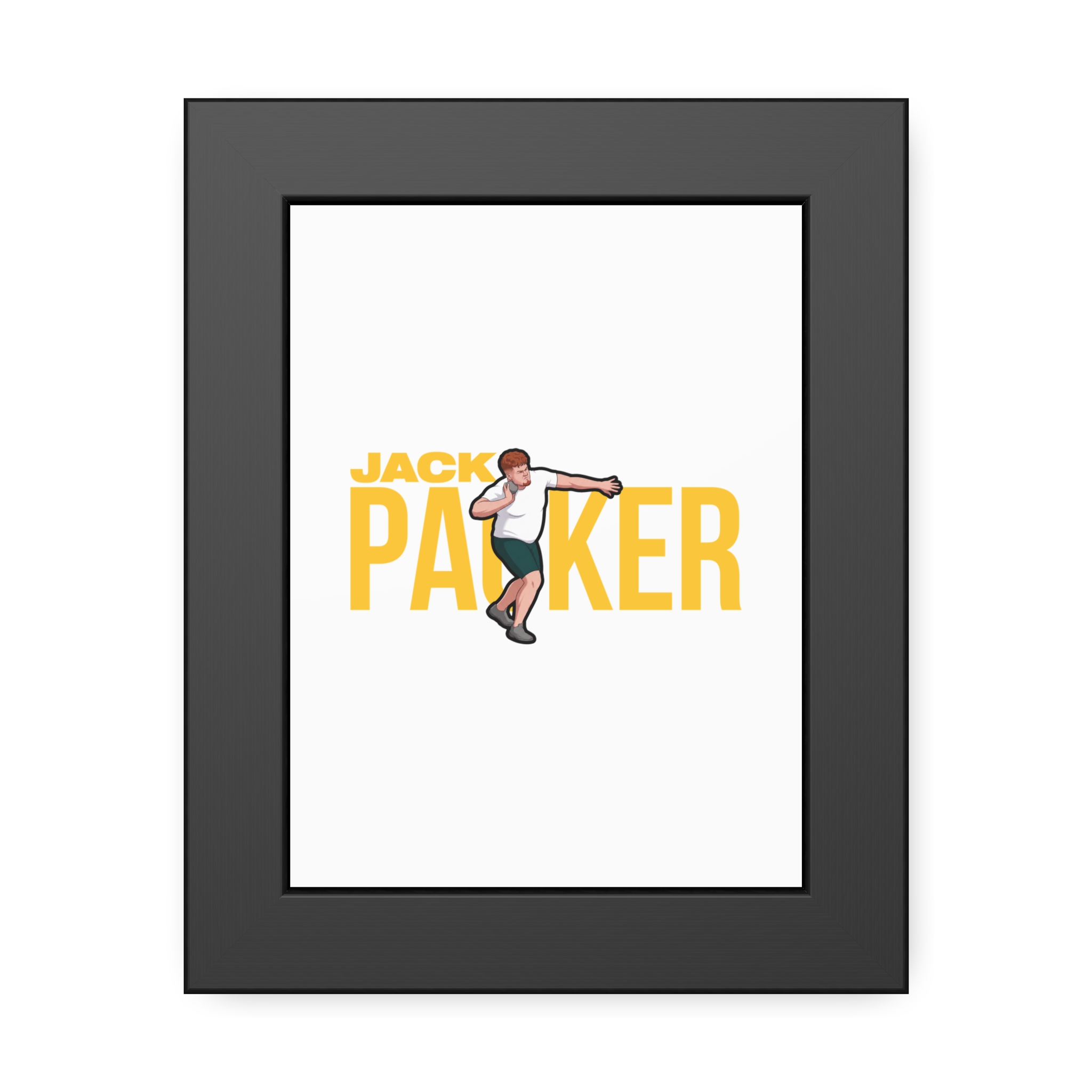 Framed Poster — character_player_name in Black