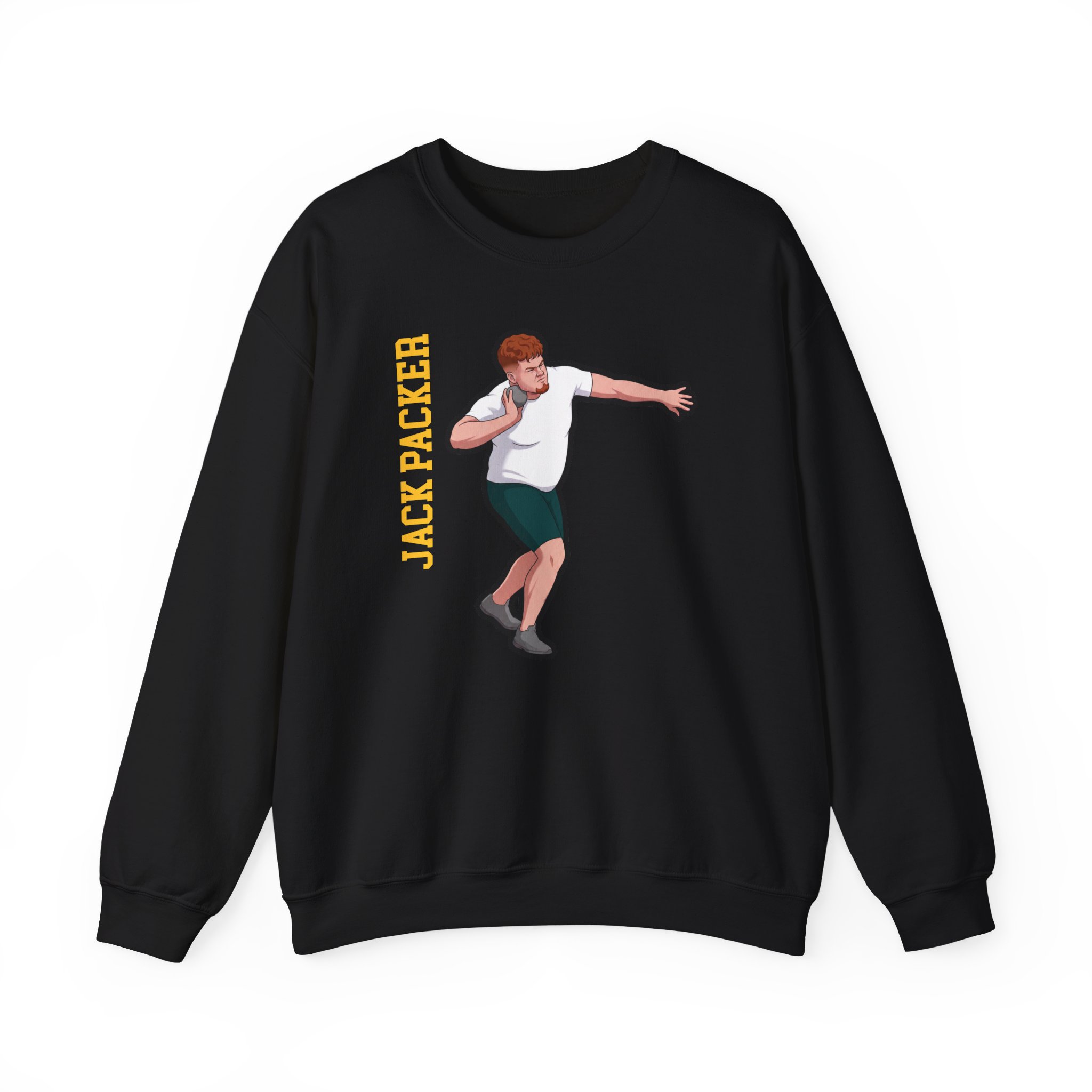 Crewneck Sweatshirt — character_name_vertical in Black