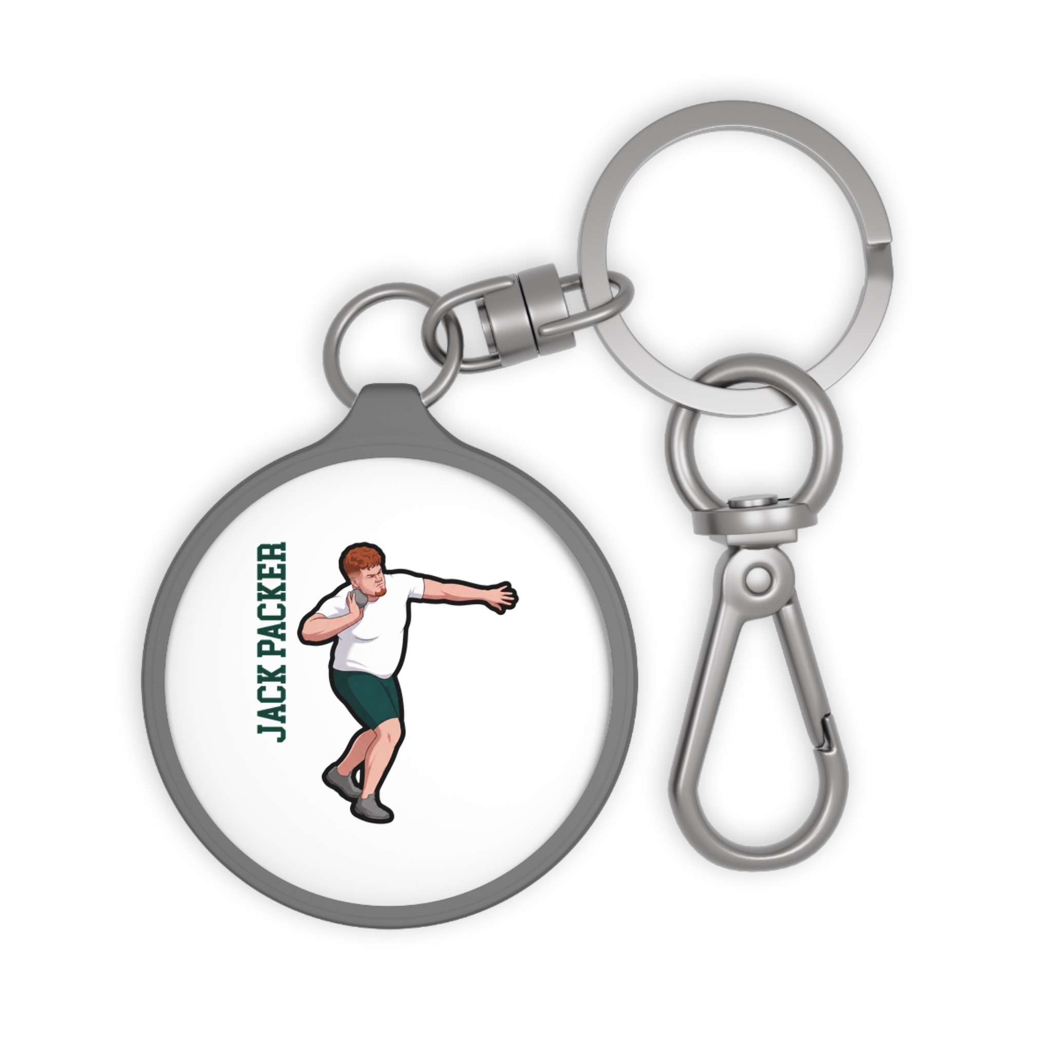 Keychain — character_name_vertical in Grey