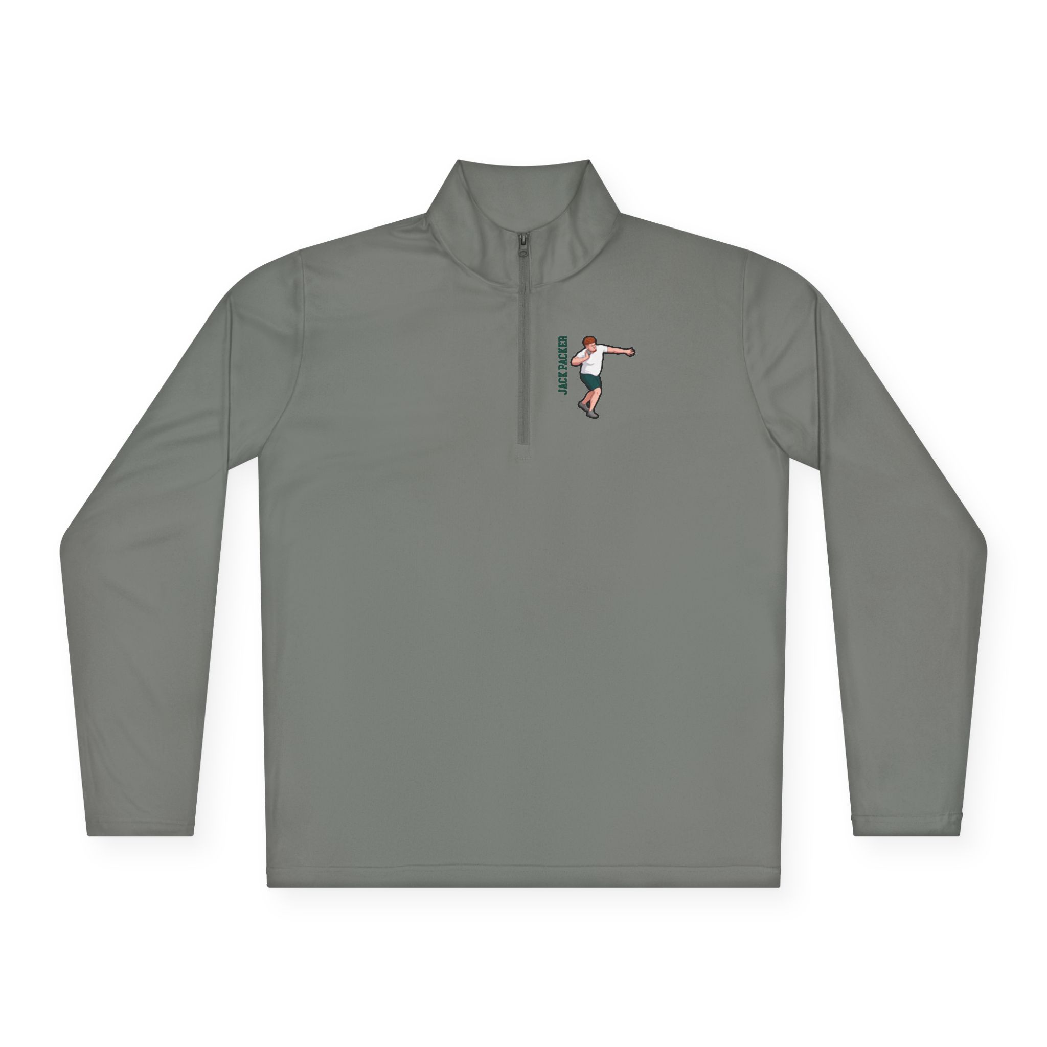 Q-Zip Pullover — character_name_vertical in Grey