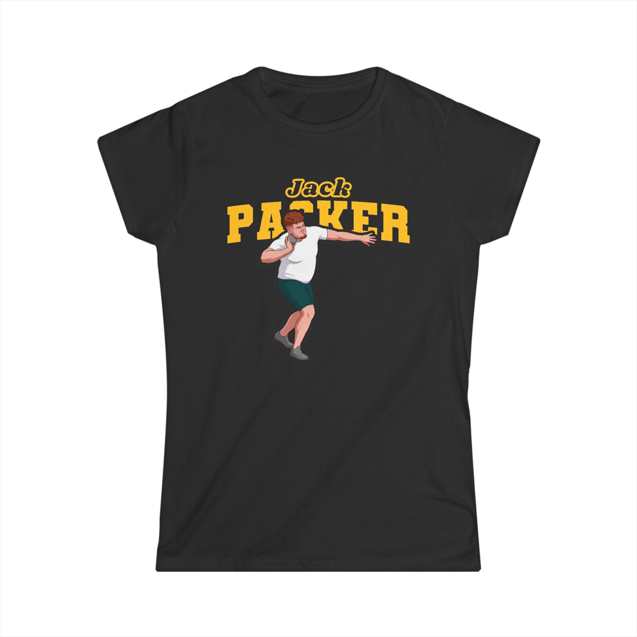 Women's Softstyle Tee — character_name_arch in Black