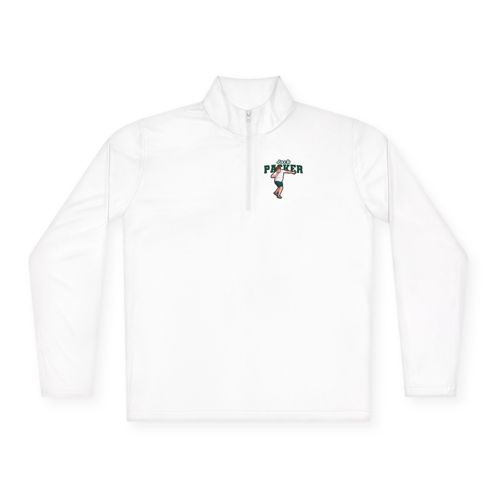 Q-Zip Pullover — character_name_arch in White