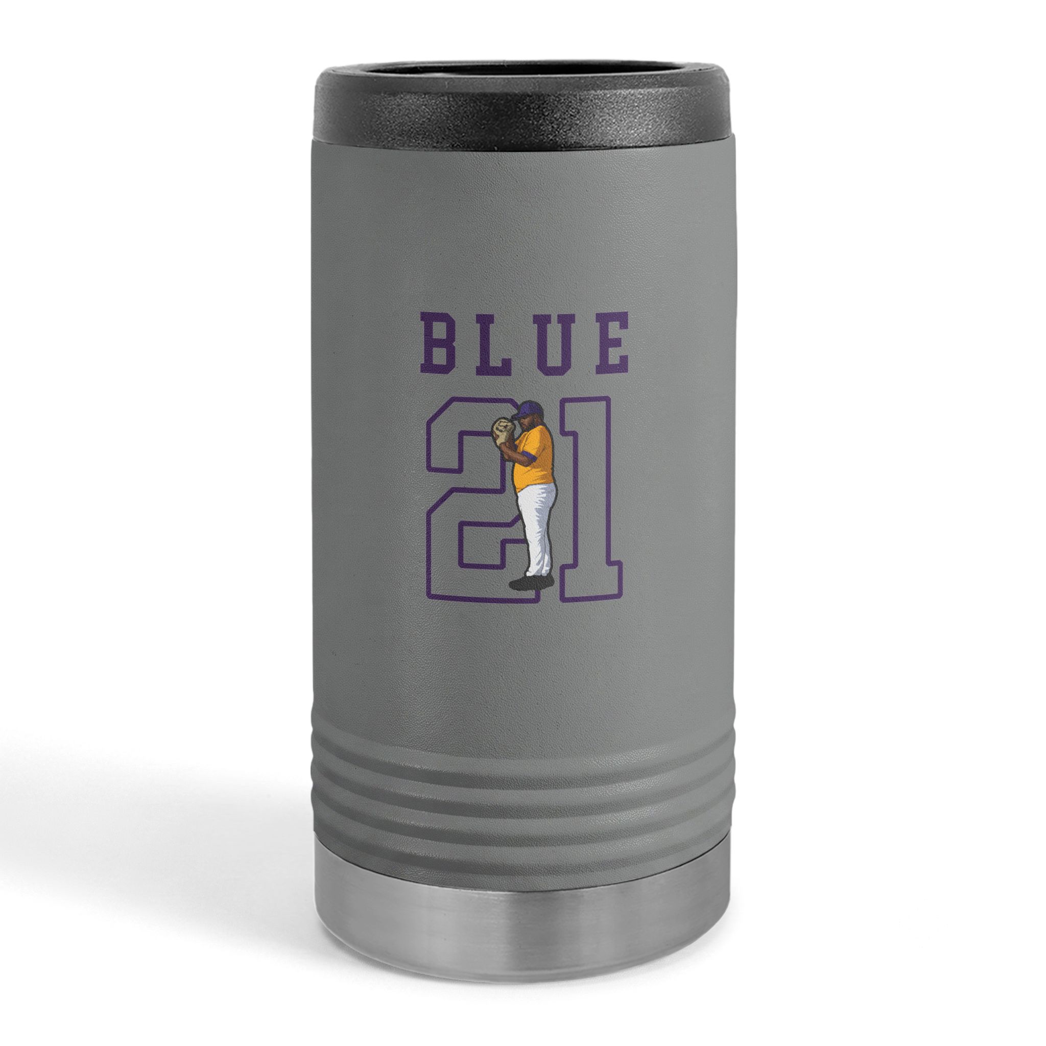 Slim Stainless Can Cooler — character_shirsey in Grey