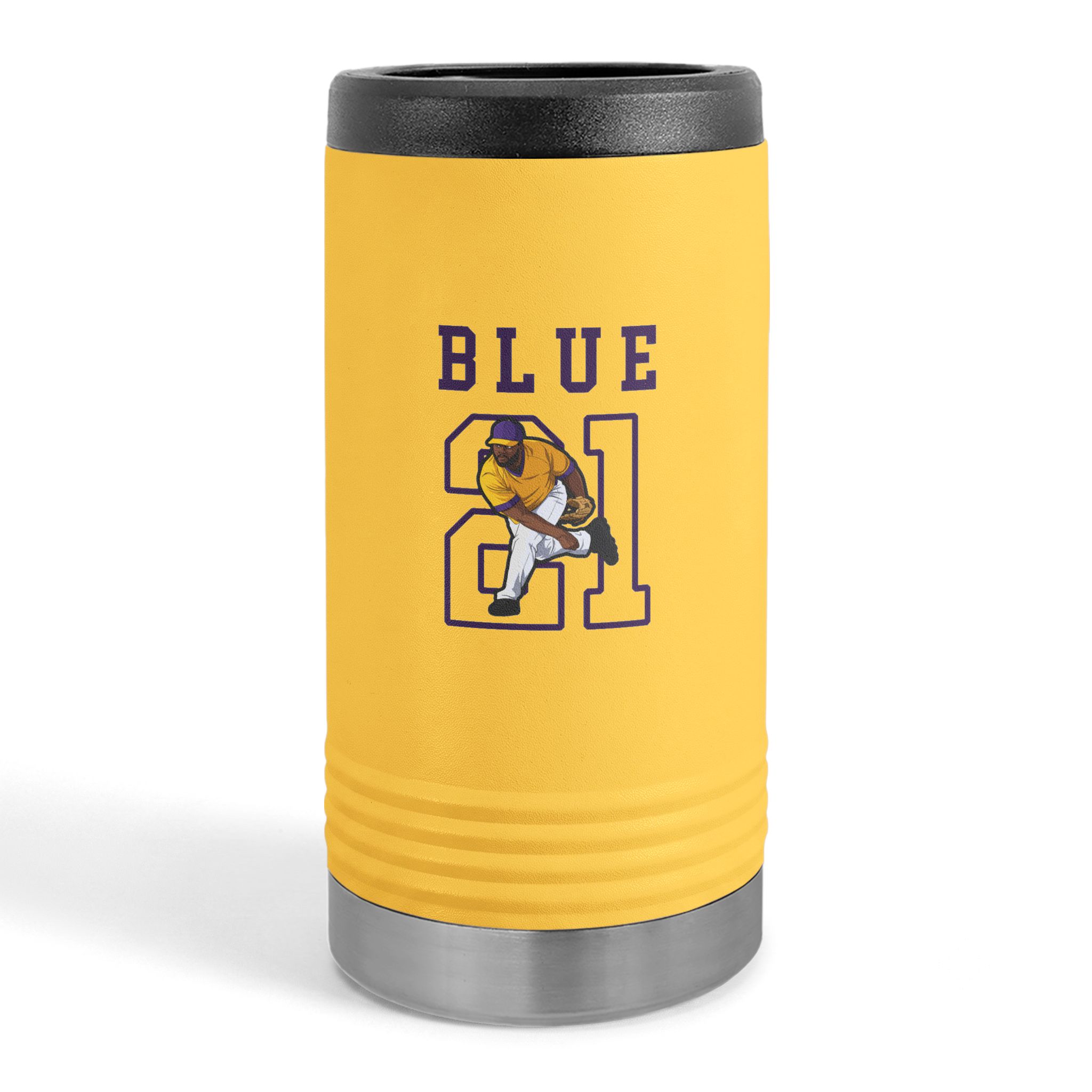 Slim Stainless Can Cooler — character_shirsey in Yellow