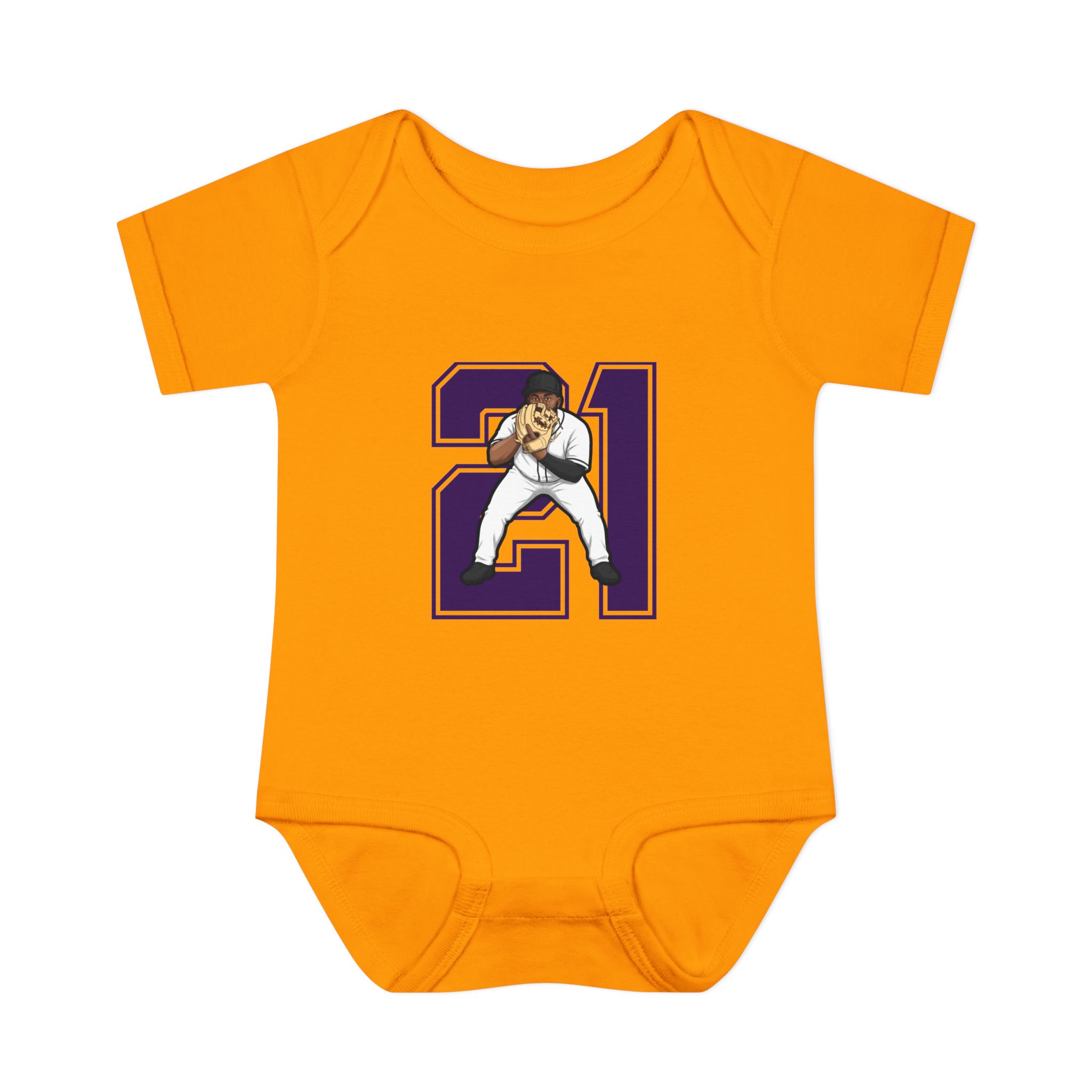 Baby Onesie — character_number in Gold