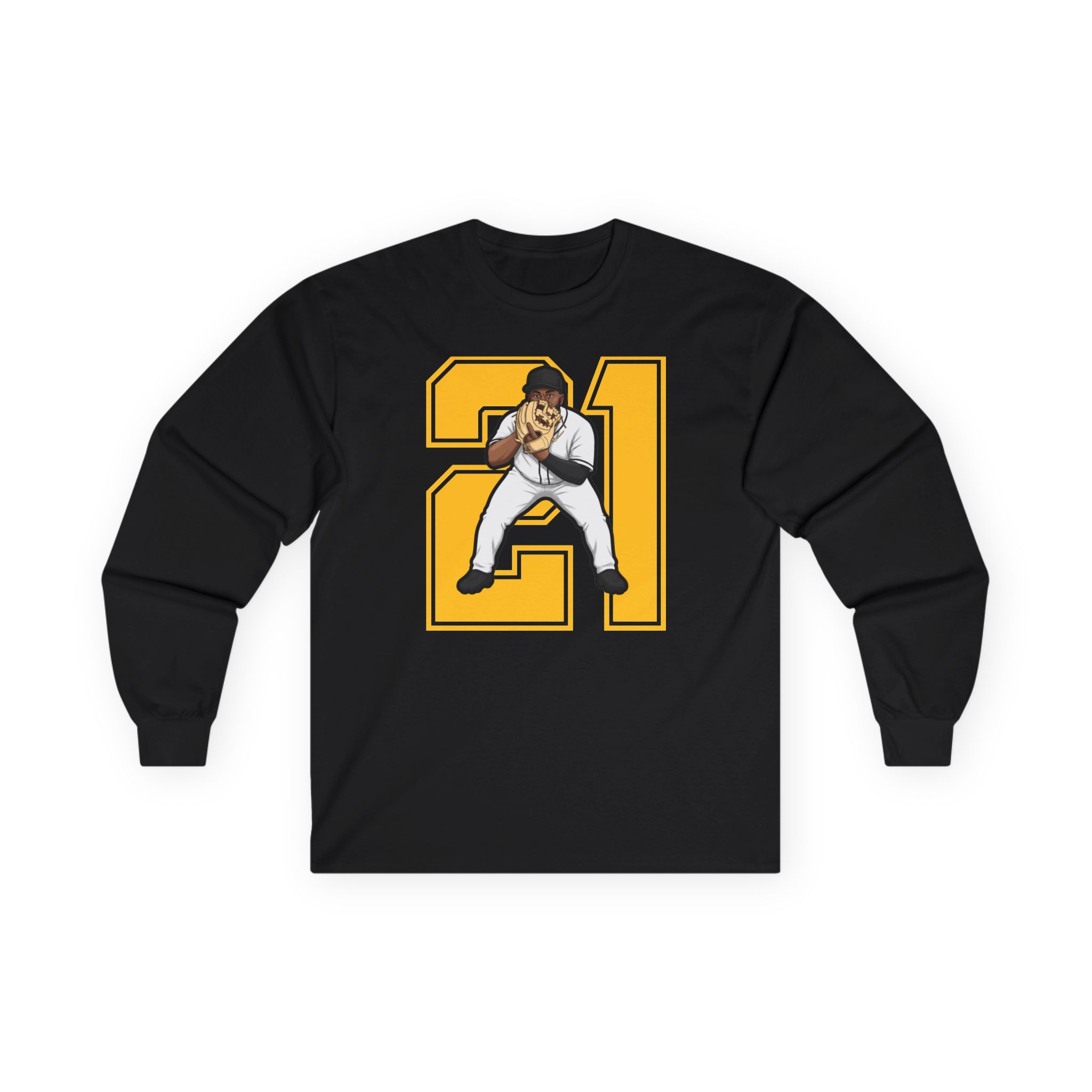 Long Sleeve Tee — character_number in Black