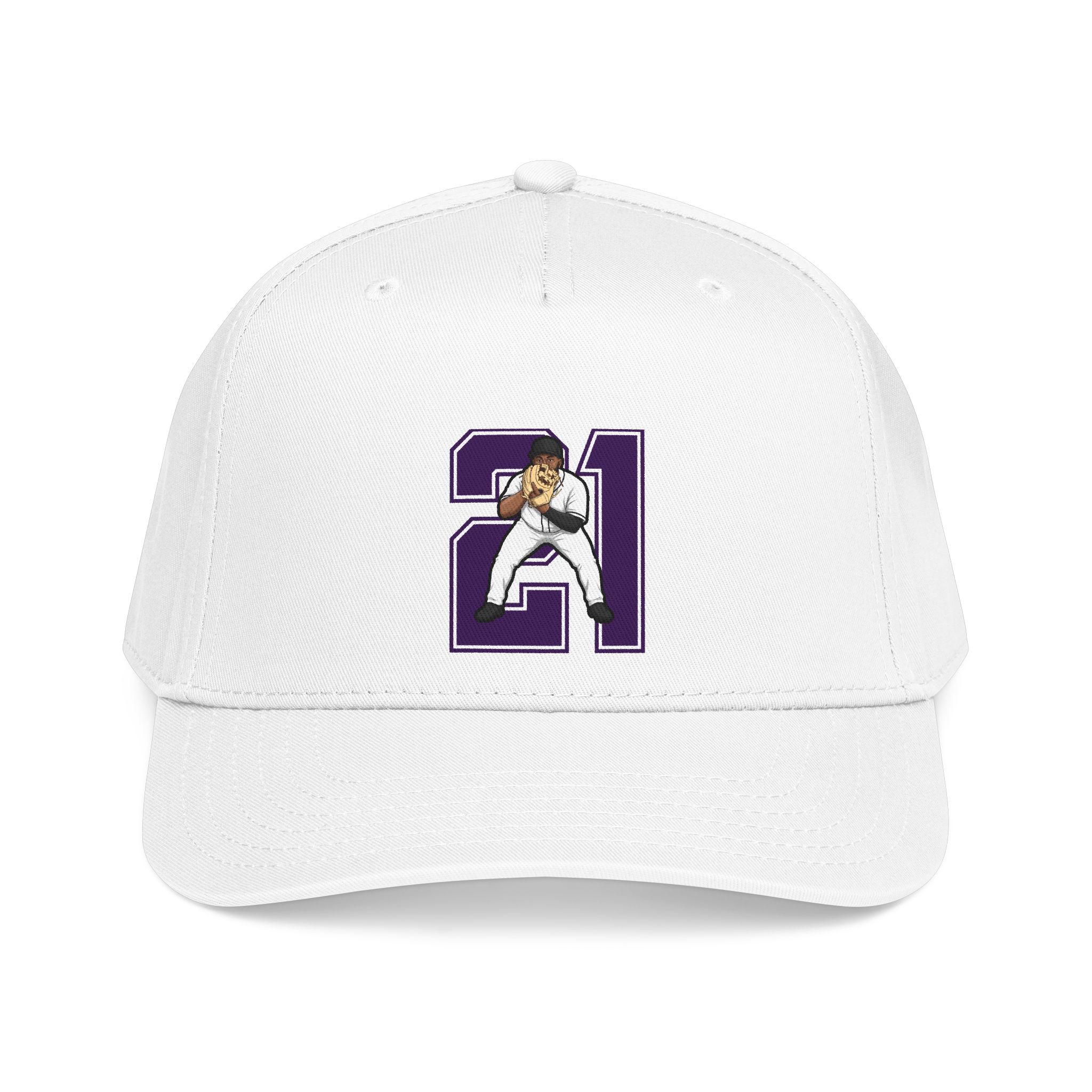 Baseball Cap — character_number in White