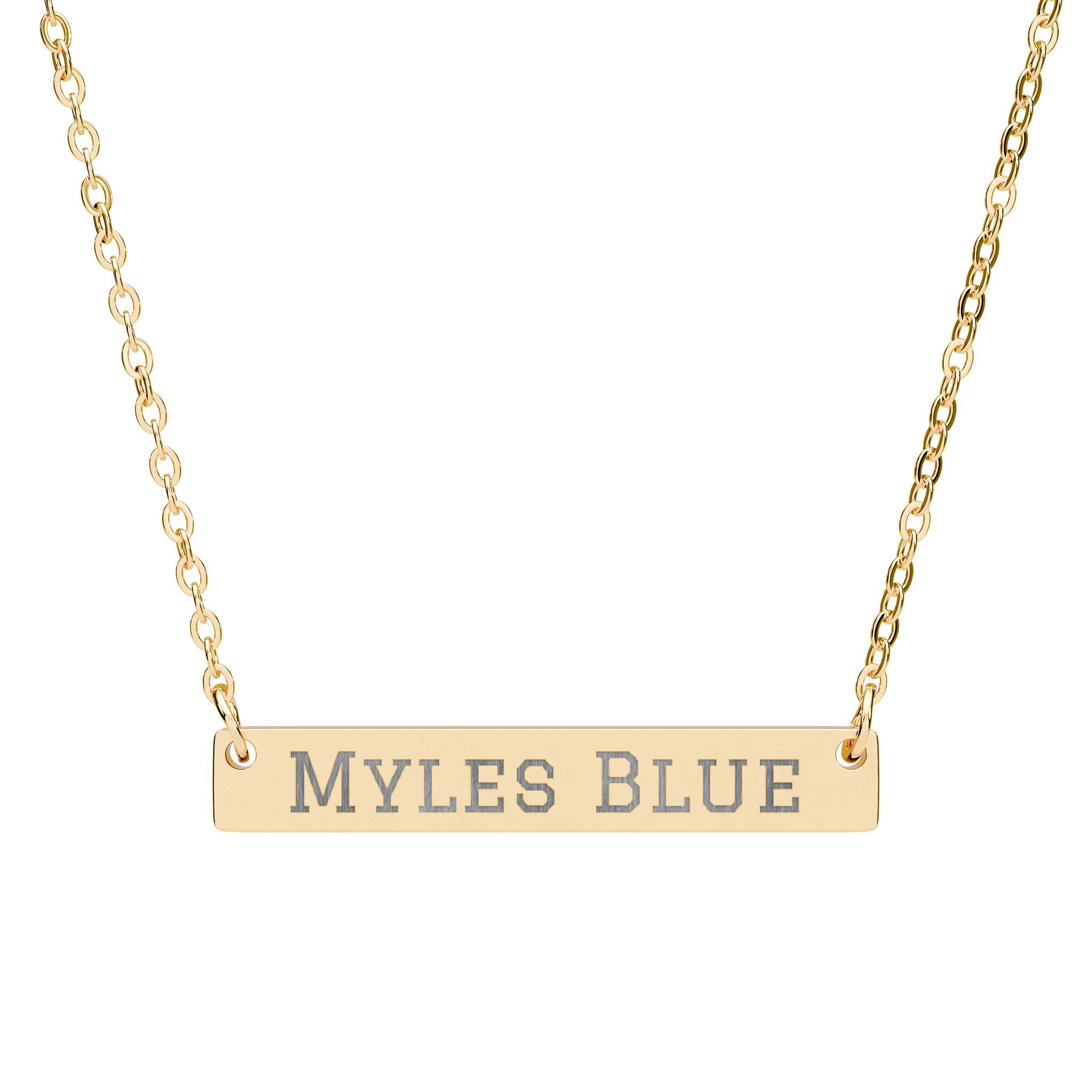 Engraved Bar Necklace — Classic in Gold