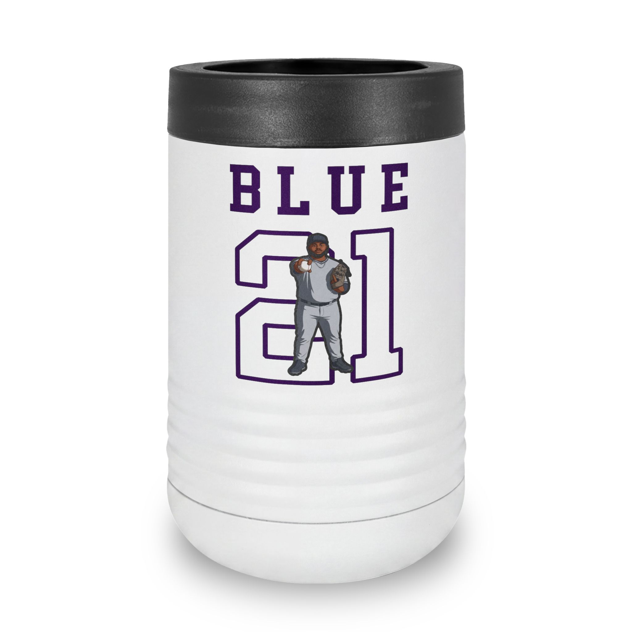 Stainless Can Cooler — character_shirsey in White