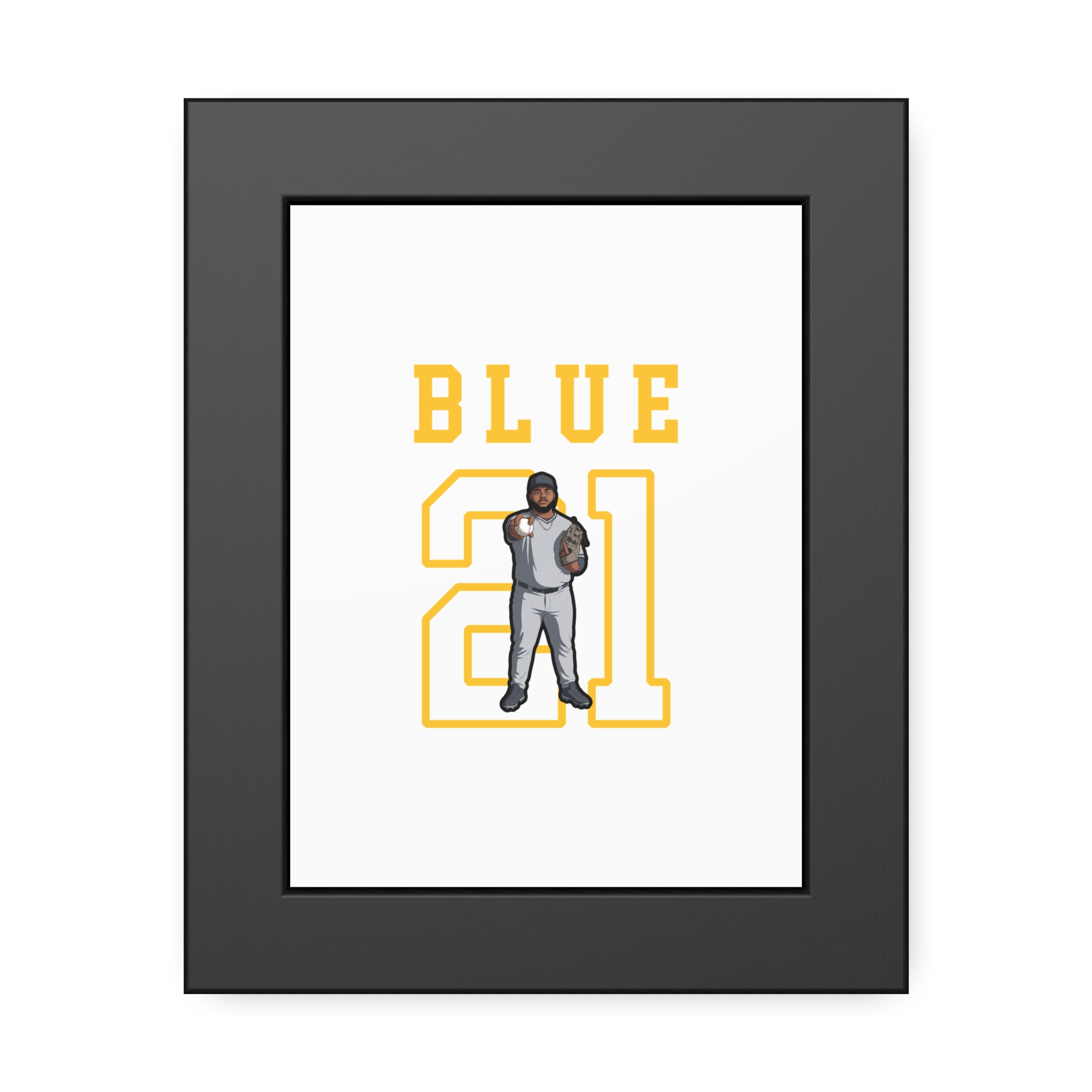 Framed Poster — character_shirsey in Black