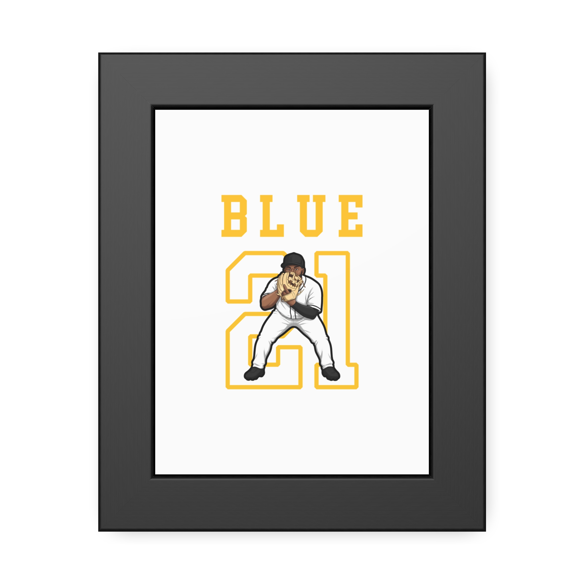 Framed Poster — character_shirsey in Black