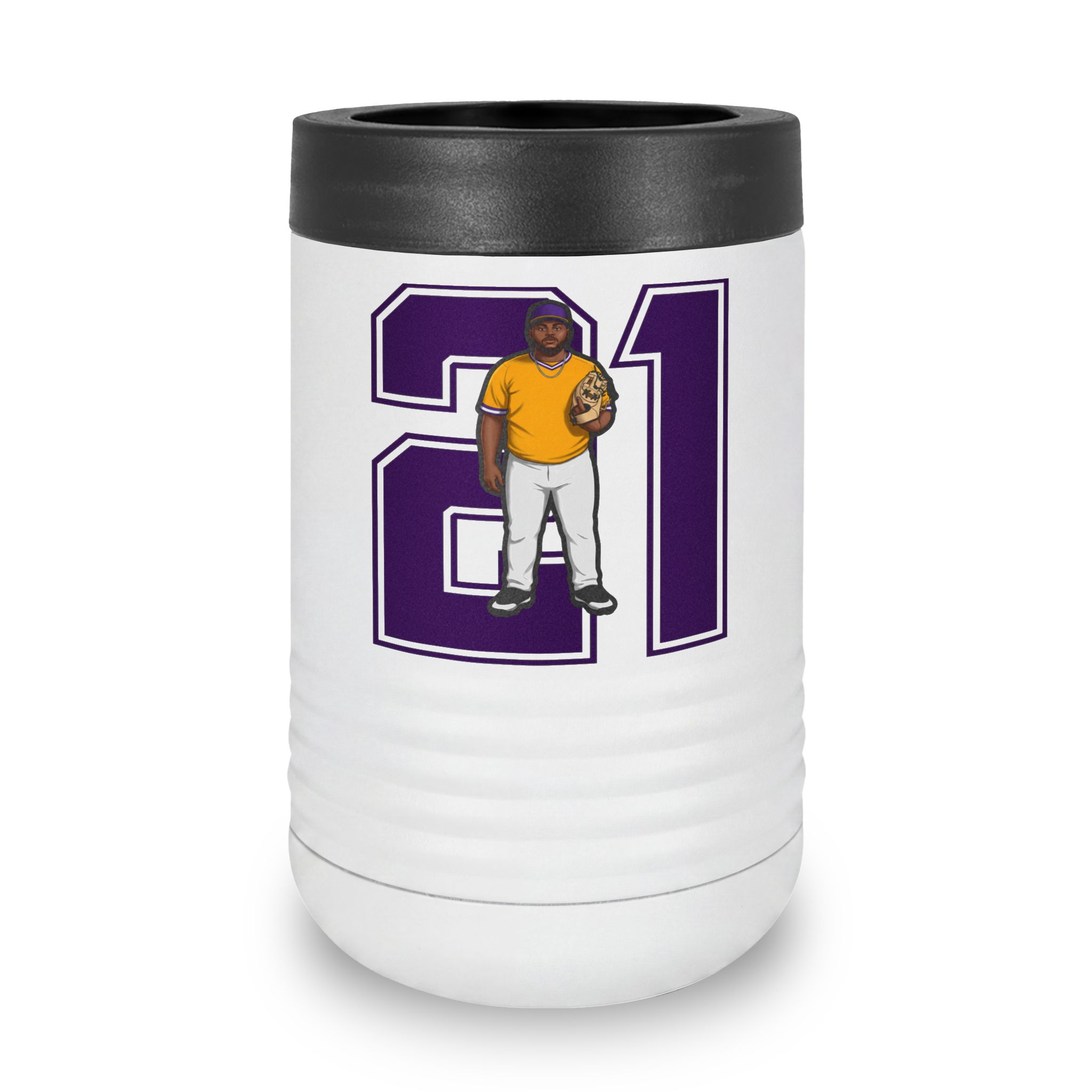 Stainless Can Cooler — character_number in White
