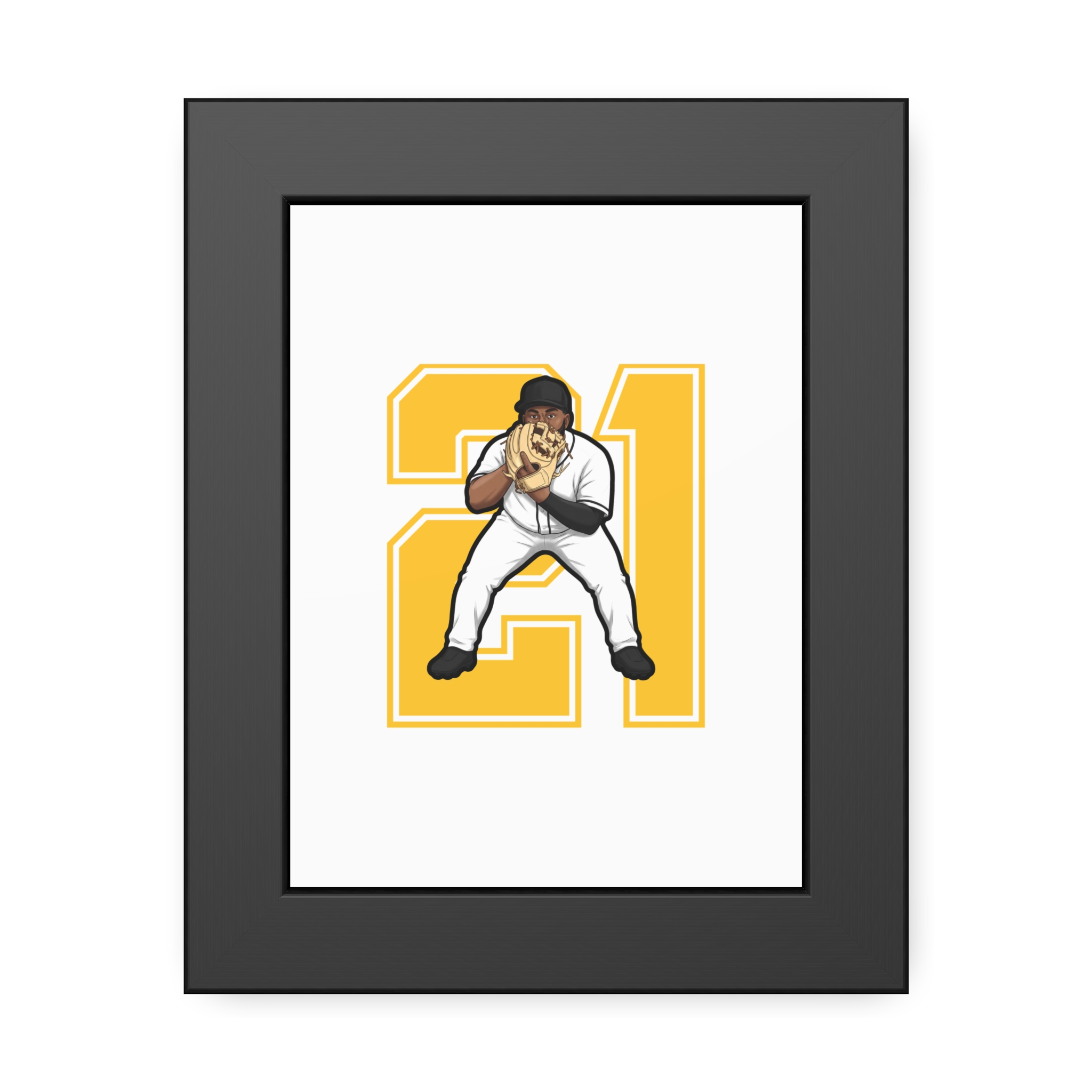 Framed Poster — character_number in Black