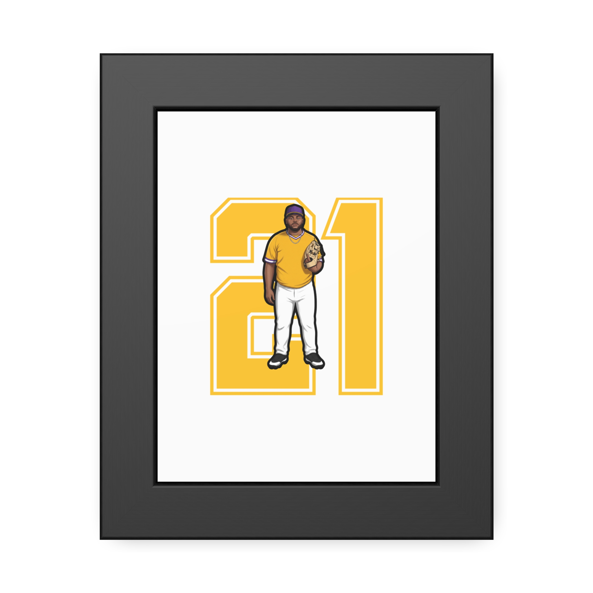Framed Poster — character_number in Black
