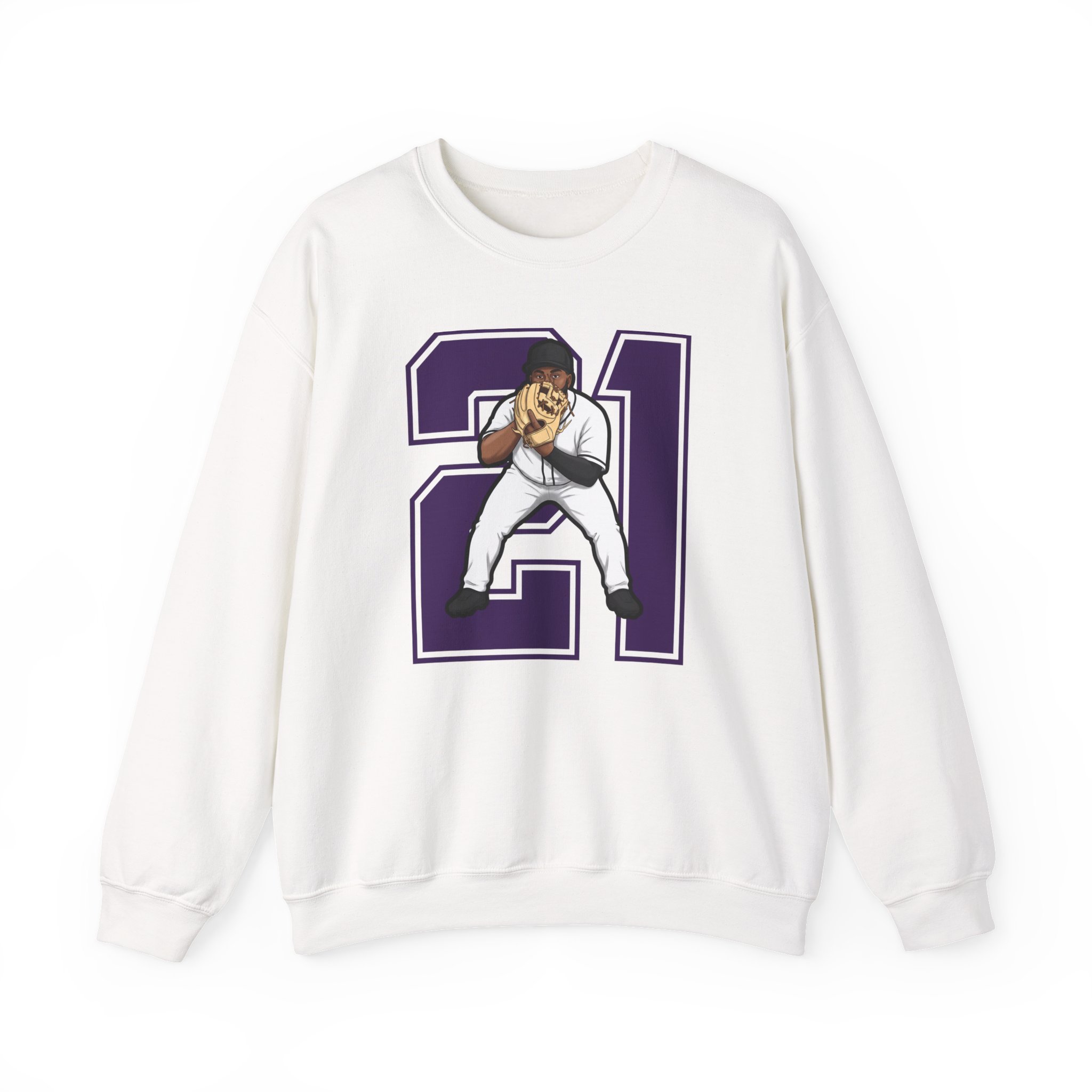 Crewneck Sweatshirt — character_number in White