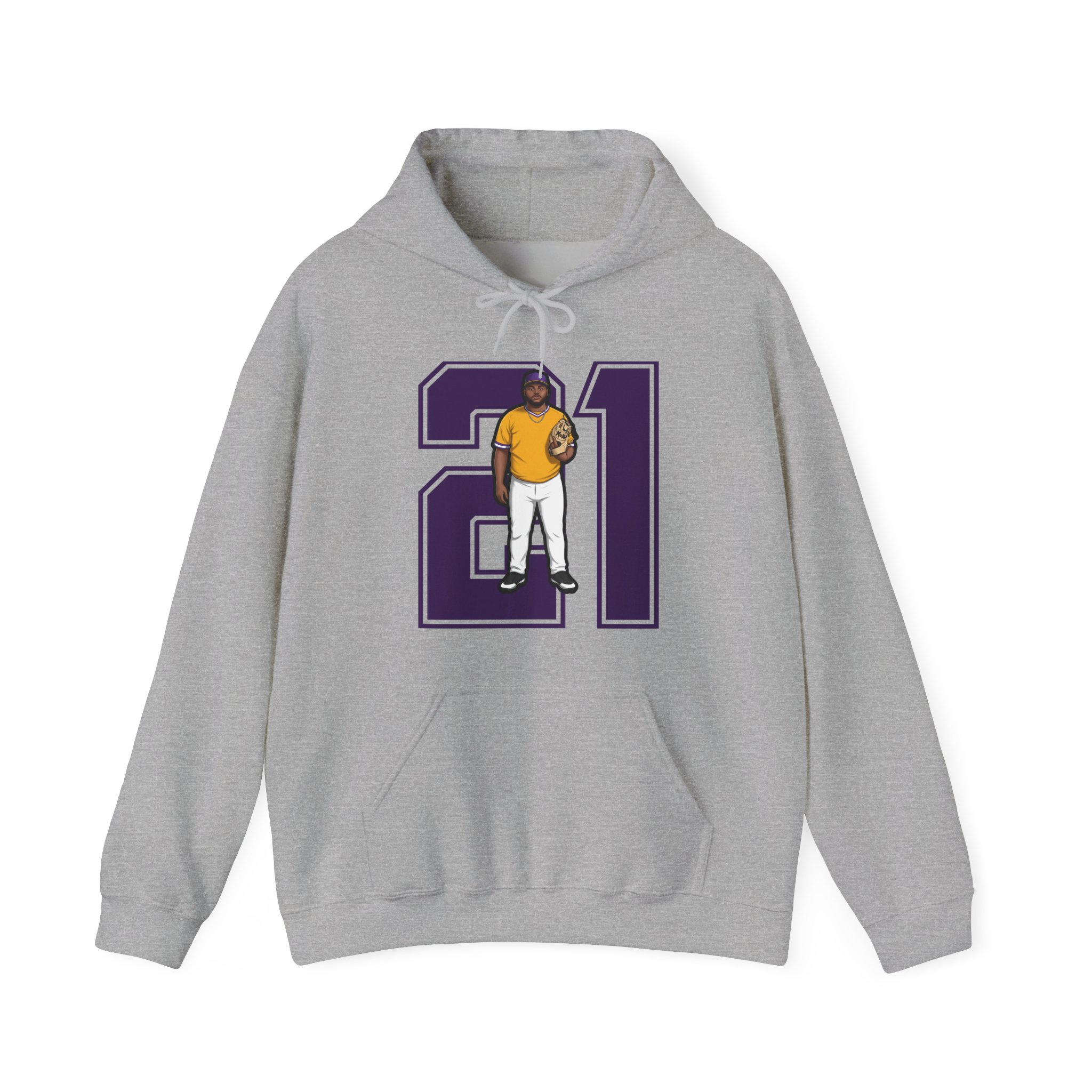 Hoodie — character_number in Grey