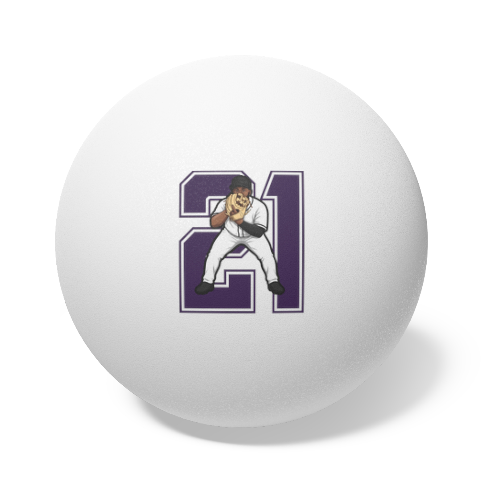 Ping Pong Balls, 6 pcs — character_number in White