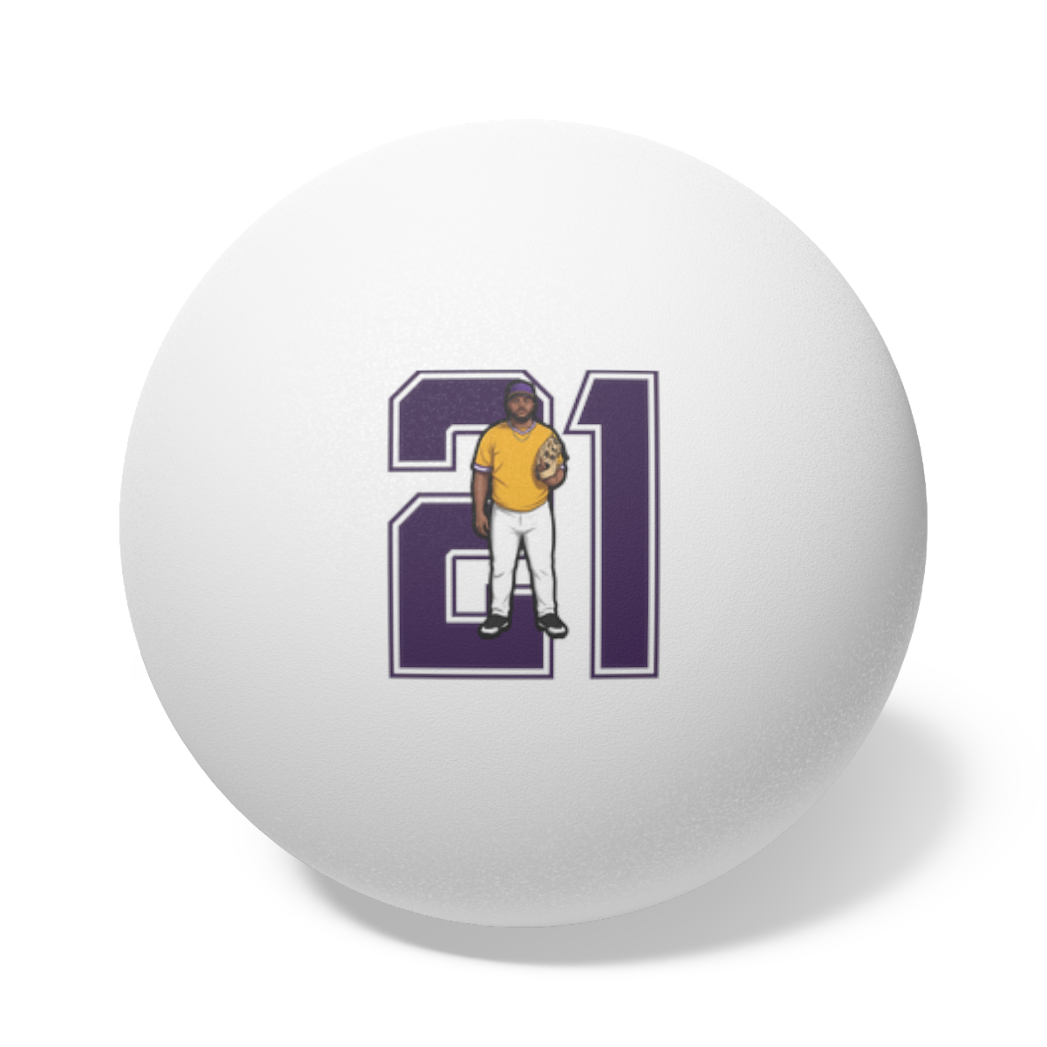 Ping Pong Balls, 6 pcs — character_number in White