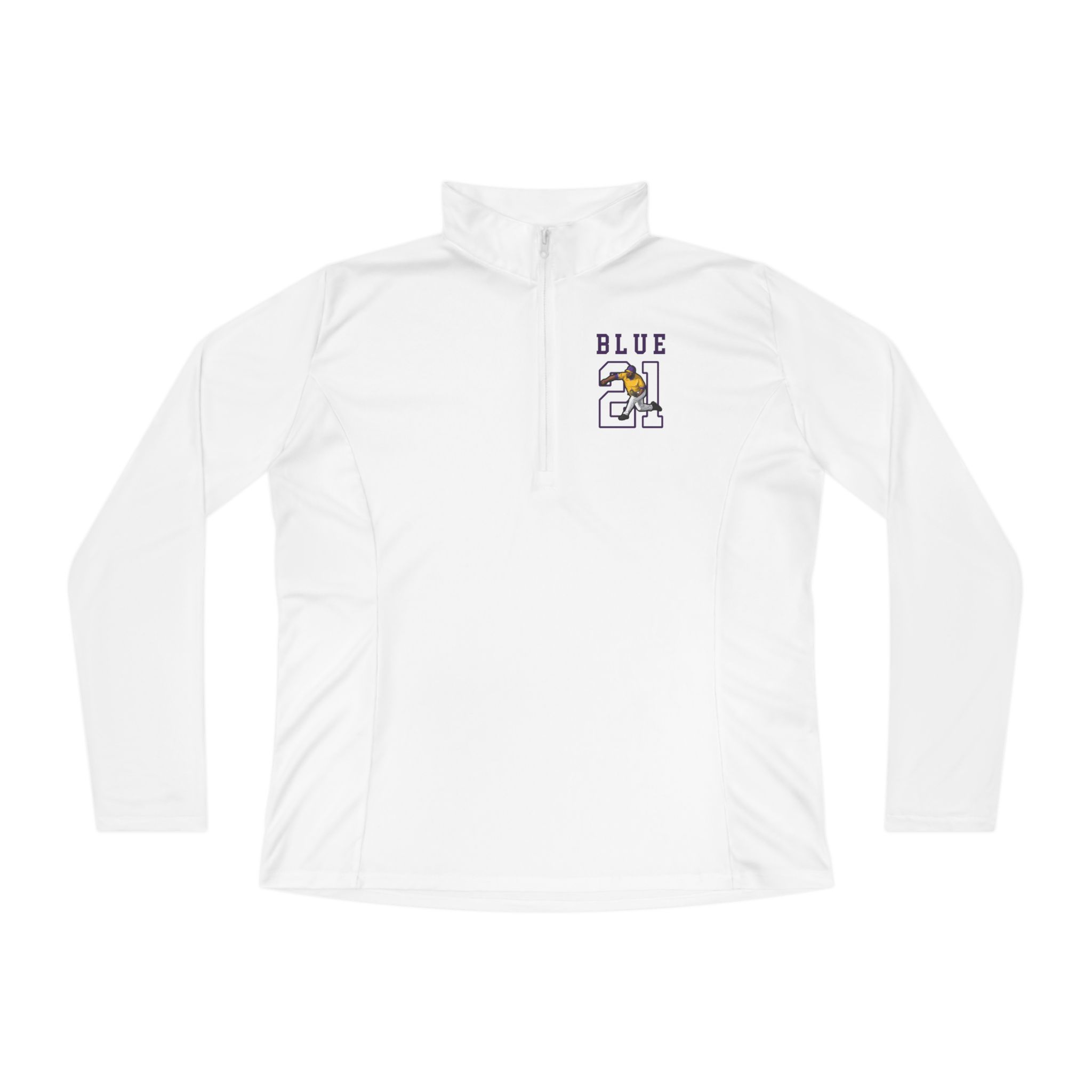 Women's Q-Zip Pullover — character_shirsey in White