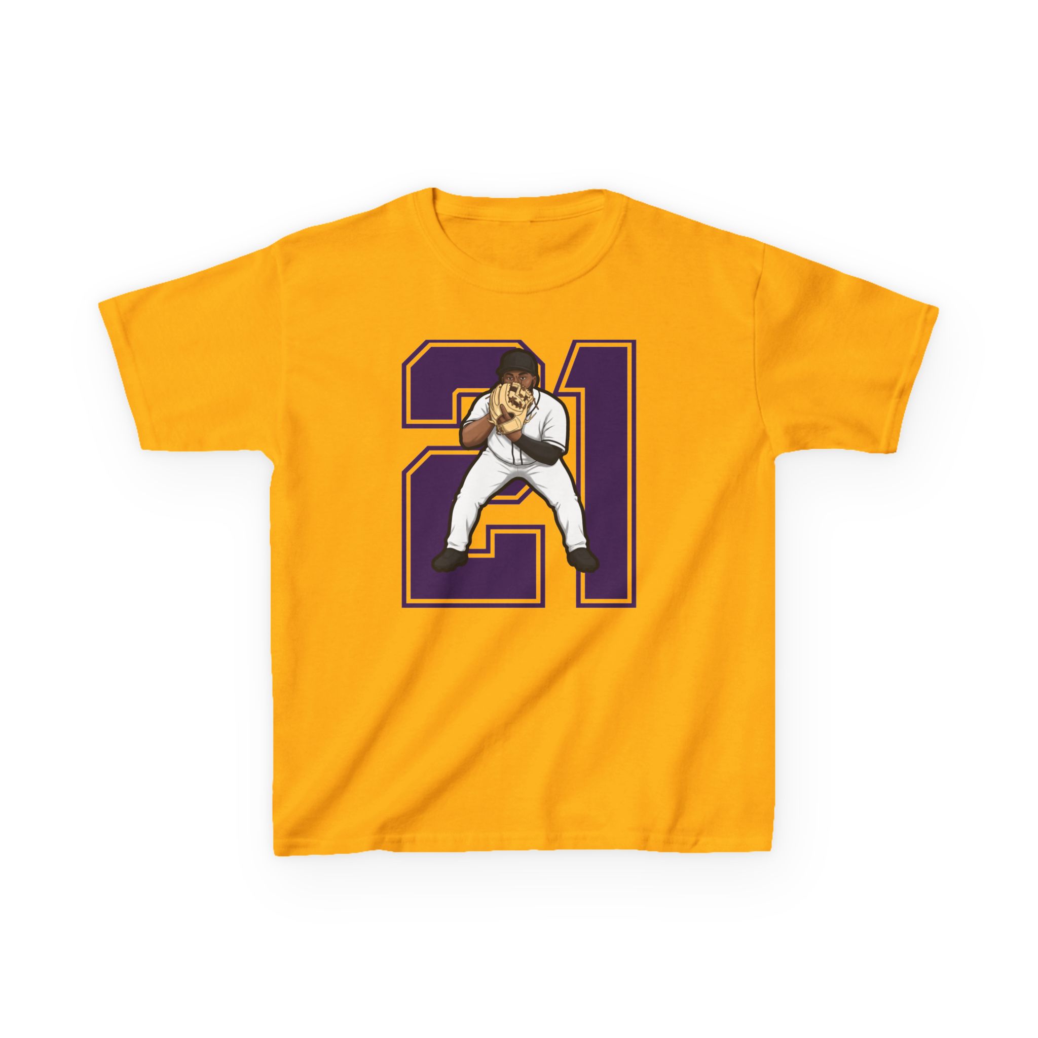 Youth Tee — character_number in Gold
