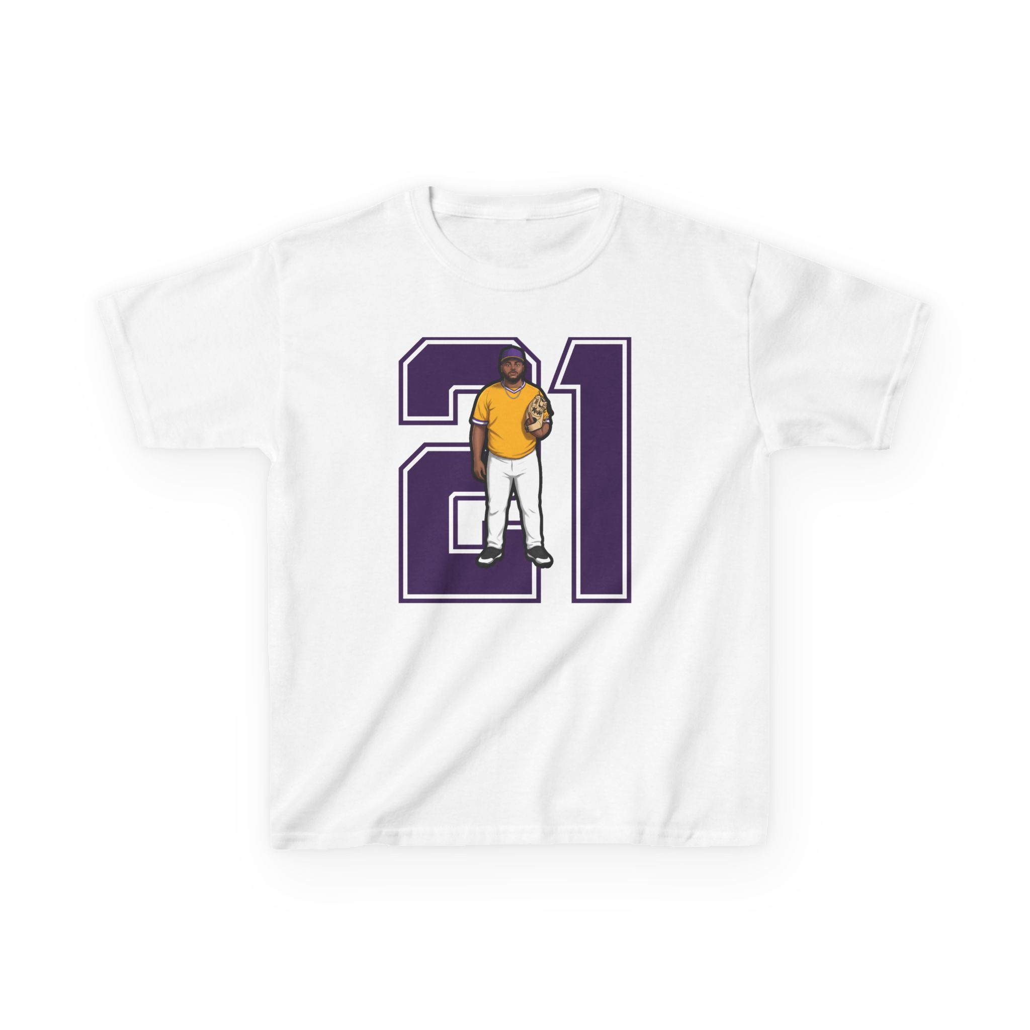 Youth Tee — character_number in White