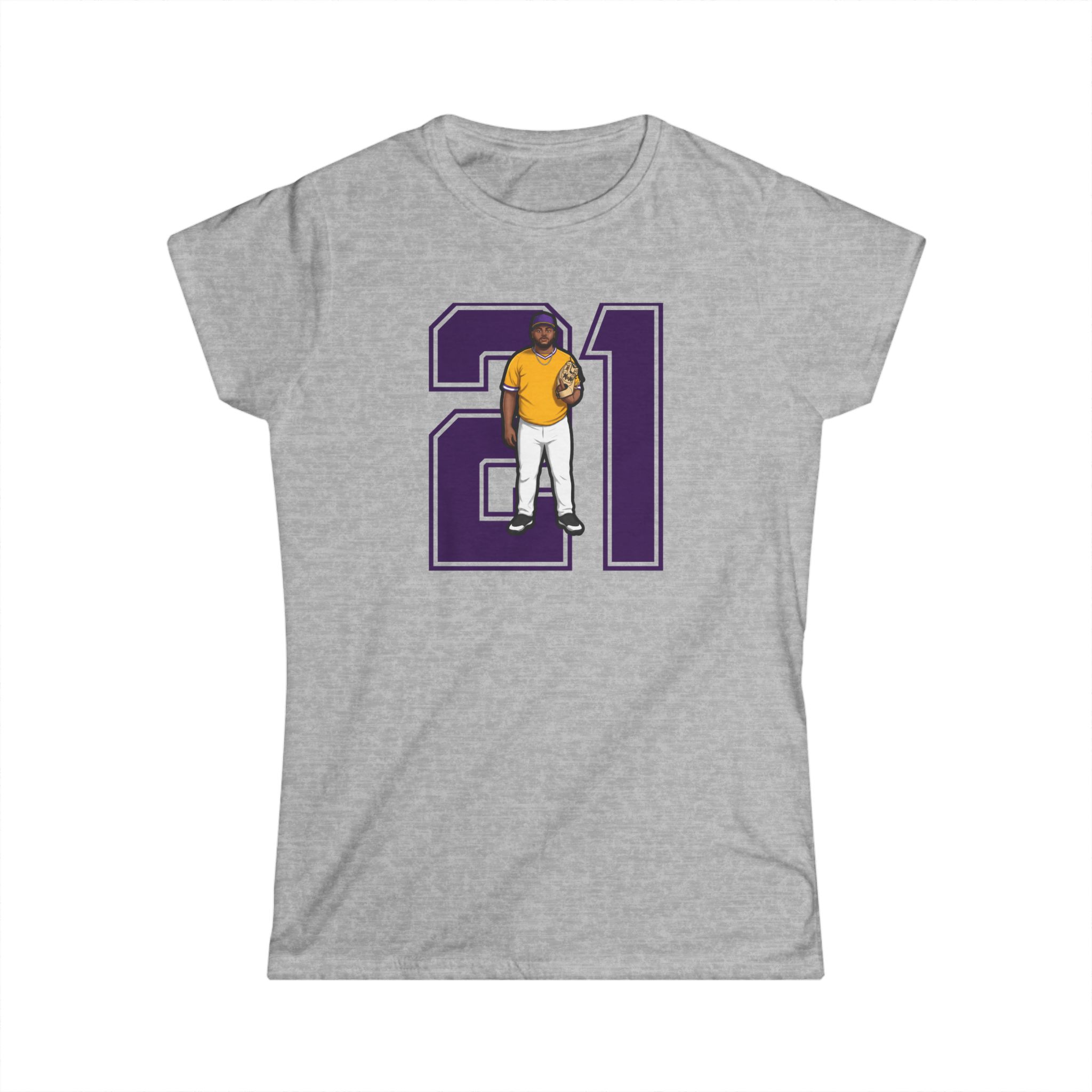 Women's Softstyle Tee — character_number in Grey