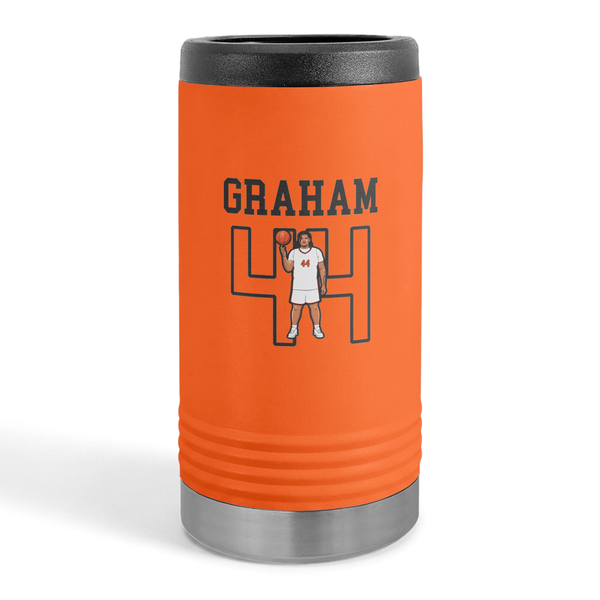 Slim Stainless Can Cooler — character_shirsey in Orange