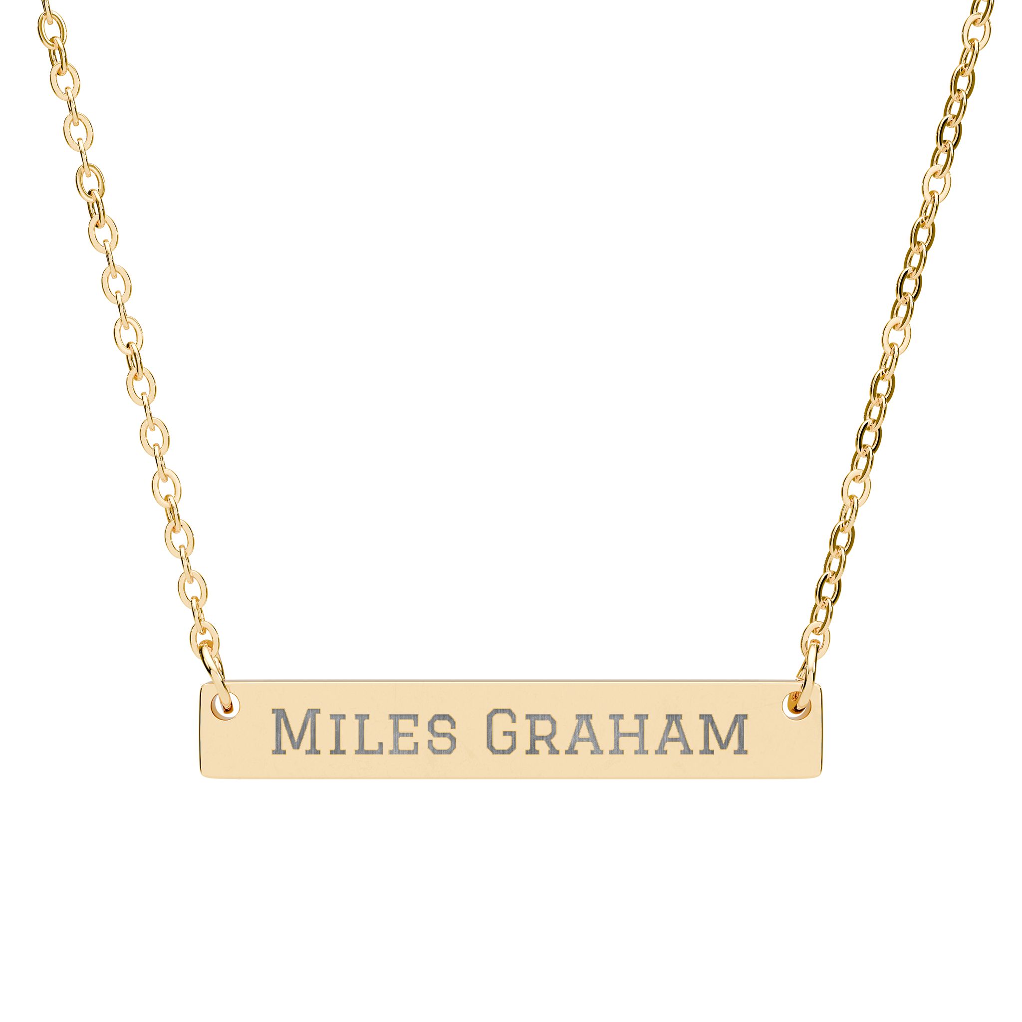 Engraved Bar Necklace — Classic in Gold