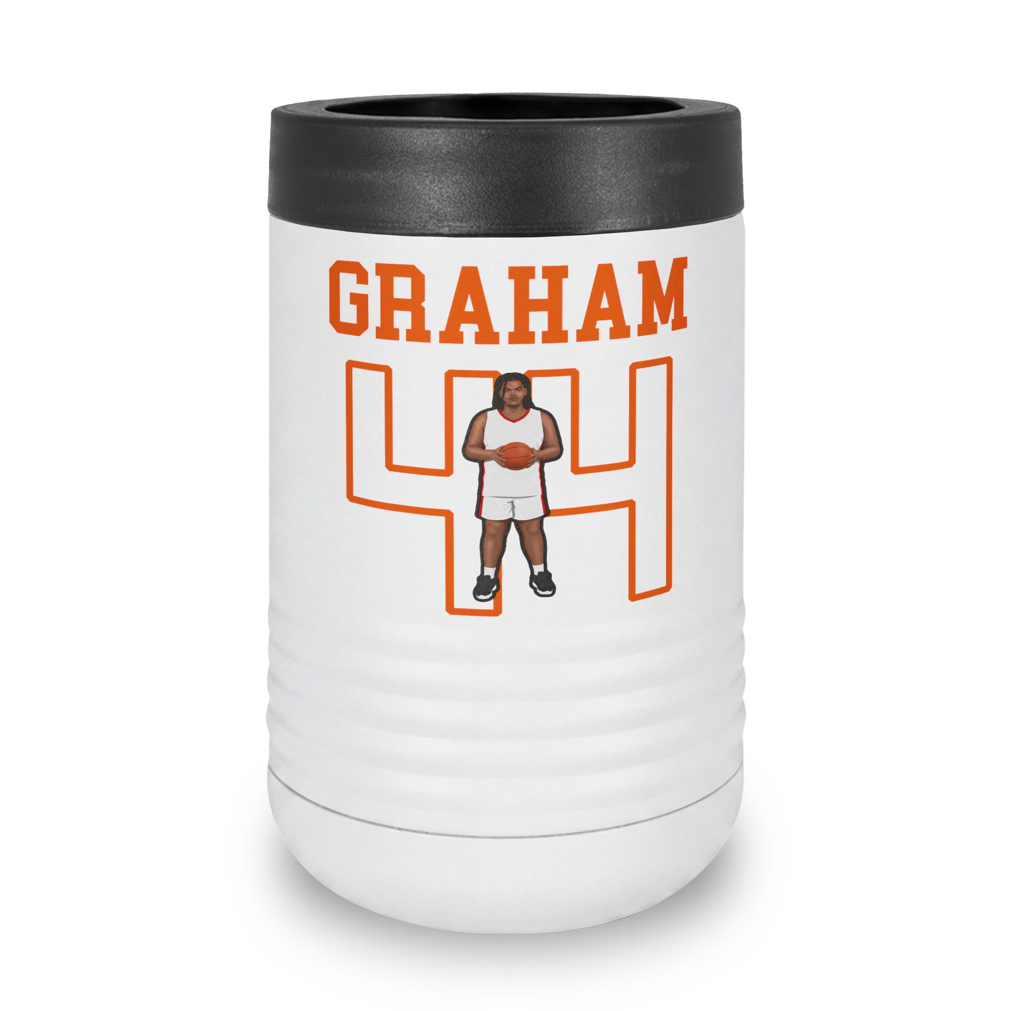 Stainless Can Cooler — character_shirsey in White