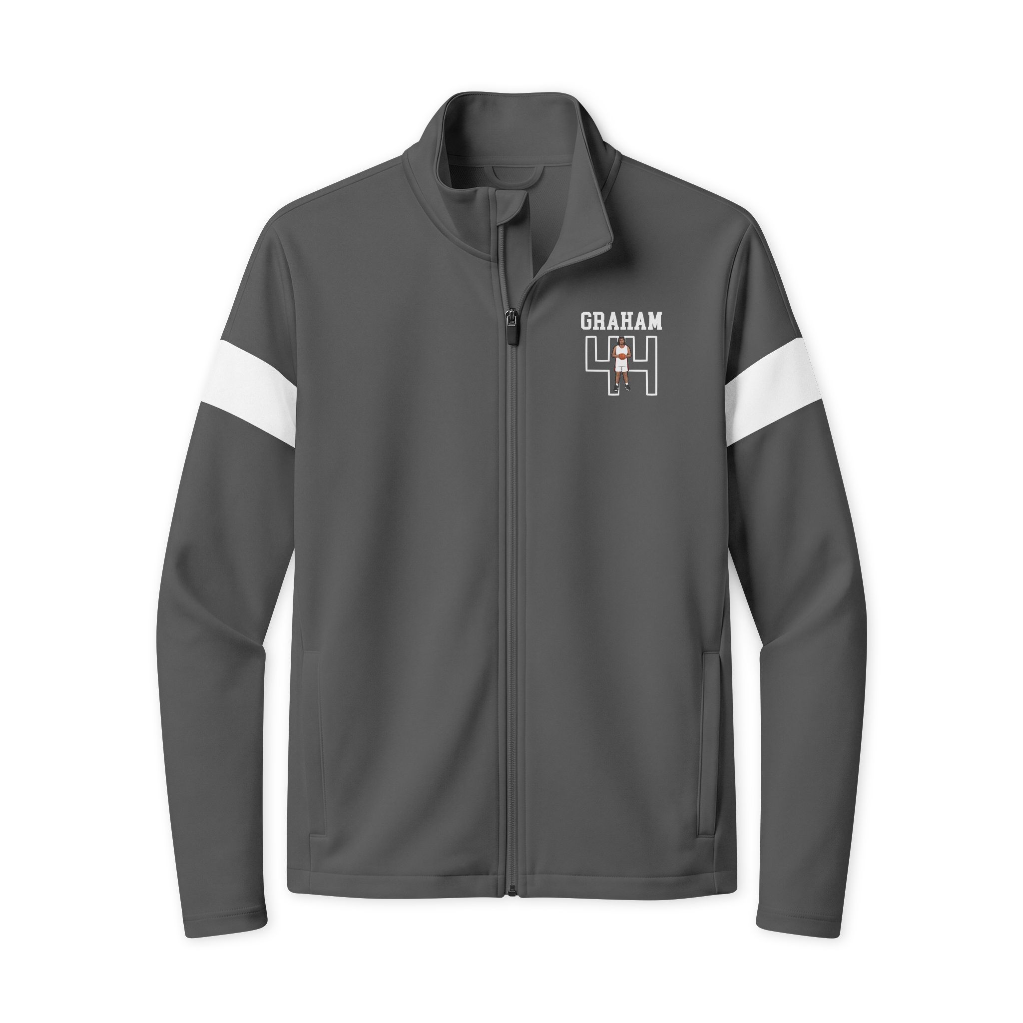 Travel Full-Zip Jacket — character_shirsey in Iron Grey/ White