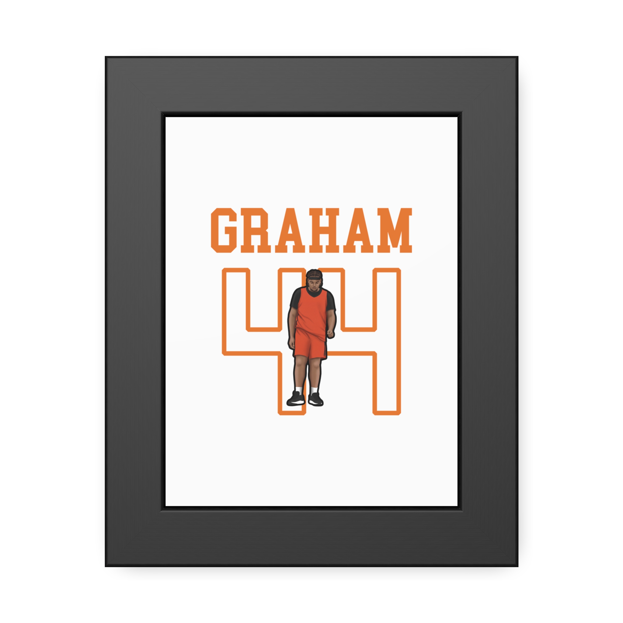 Framed Poster — character_shirsey in Black