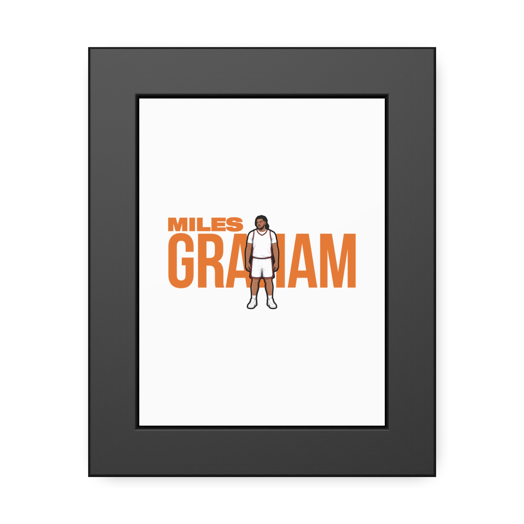 Framed Poster — character_player_name in Black