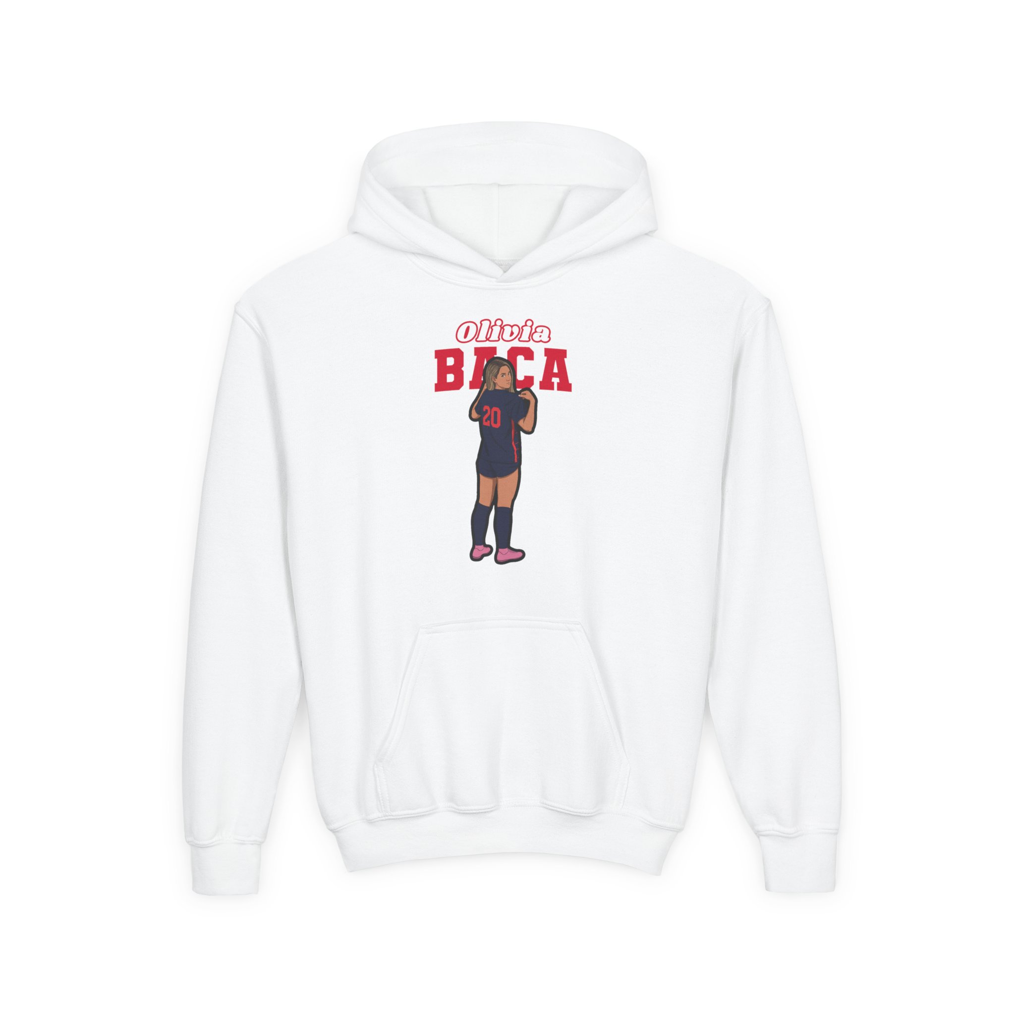 Youth Hoodie — character_name_arch in White
