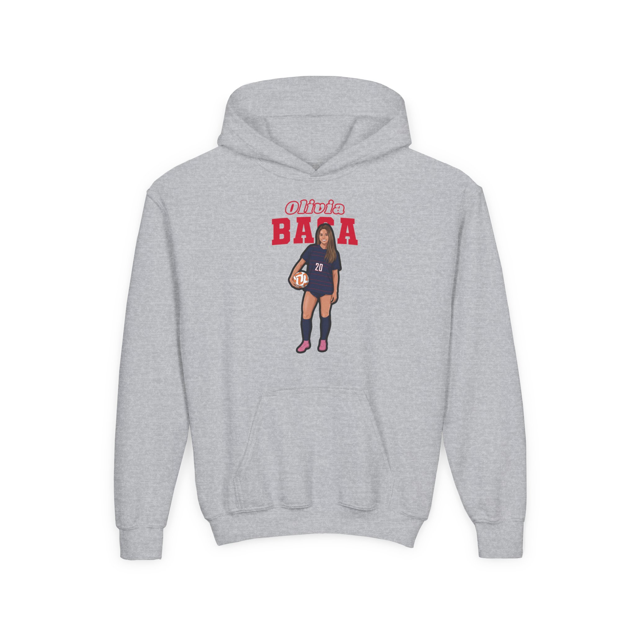 Youth Hoodie — character_name_arch in Grey
