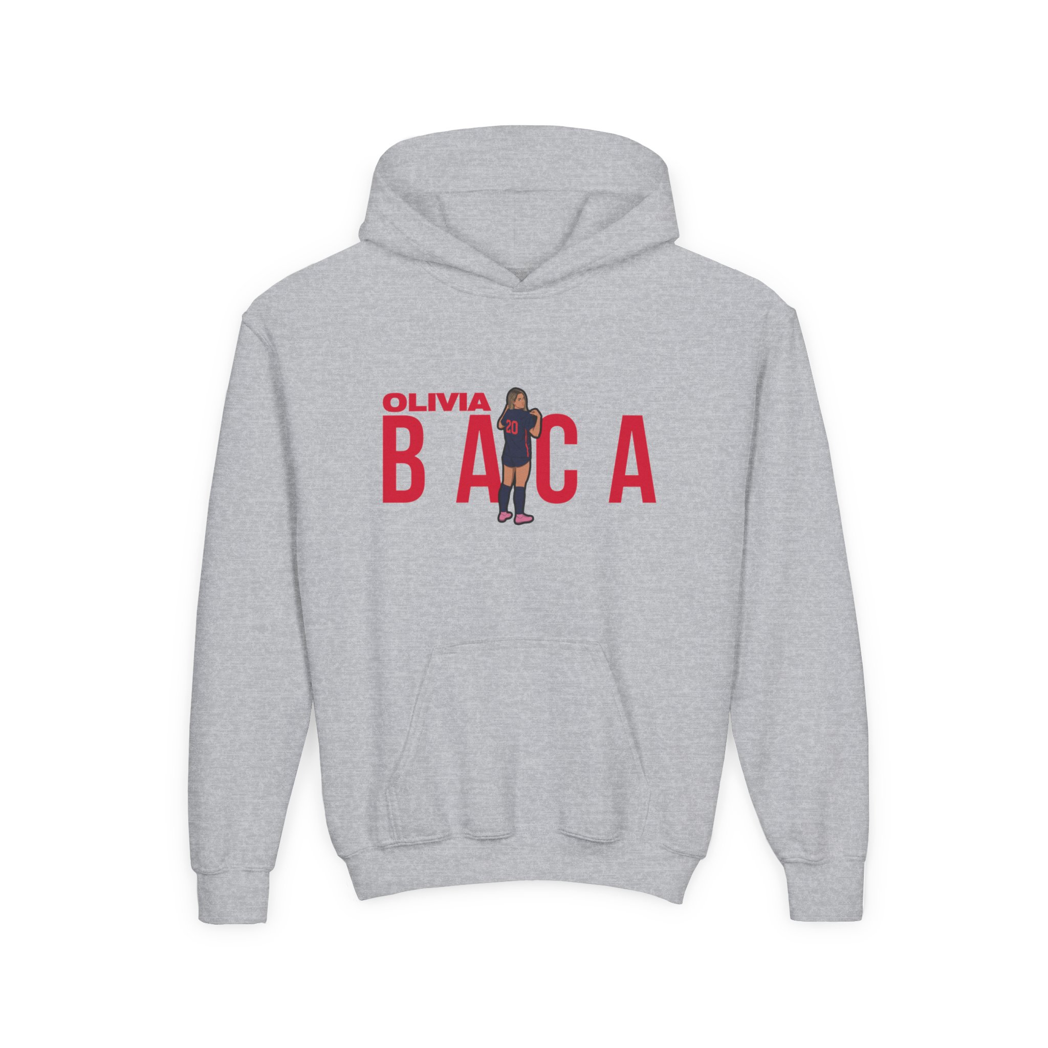Youth Hoodie — character_player_name in Grey