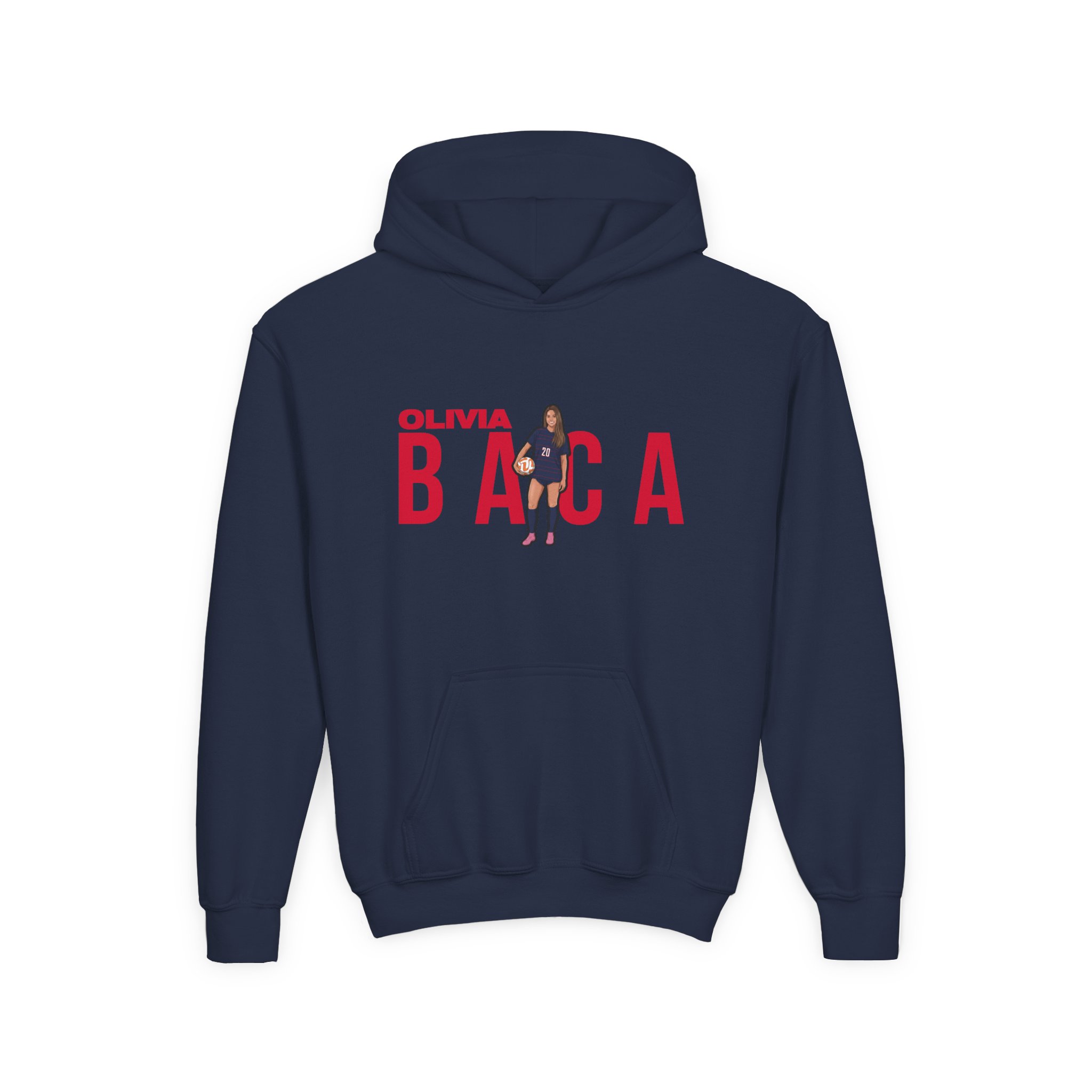 Youth Hoodie — character_player_name in Navy