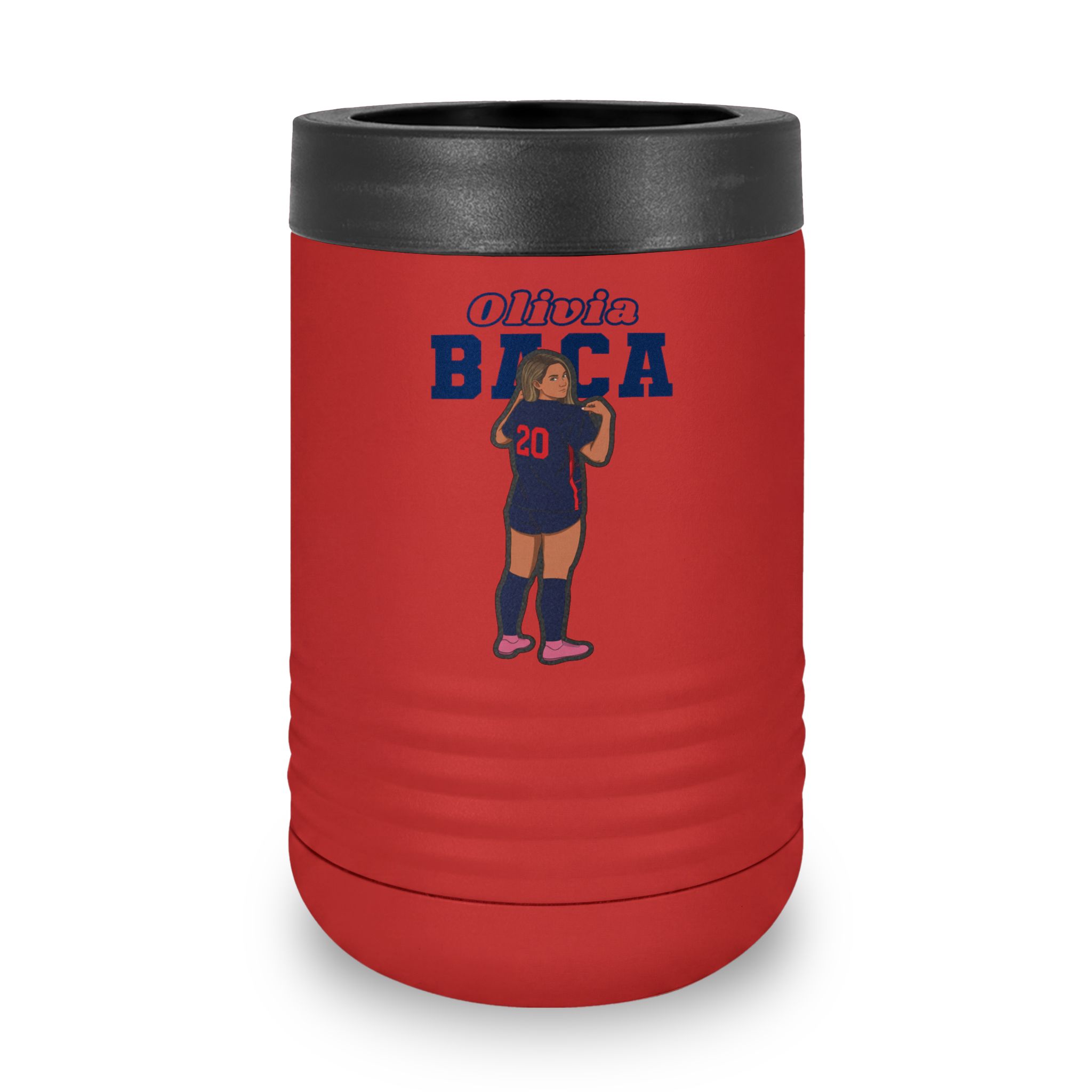 Stainless Can Cooler — character_name_arch in Red