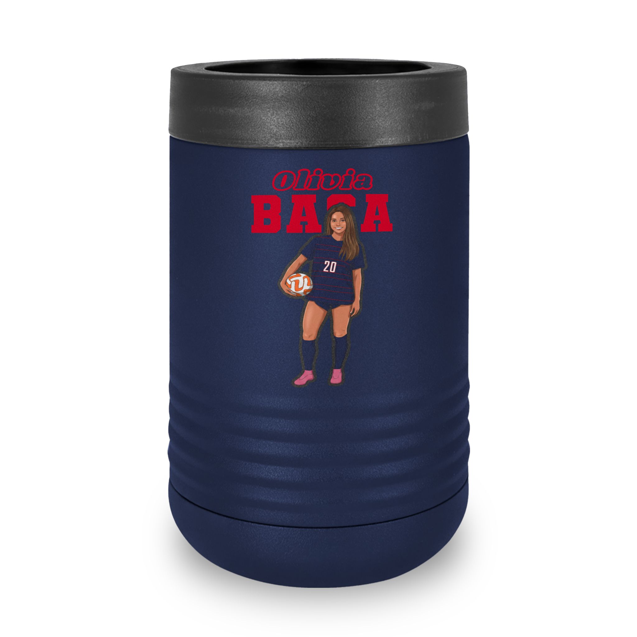 Stainless Can Cooler — character_name_arch in Navy