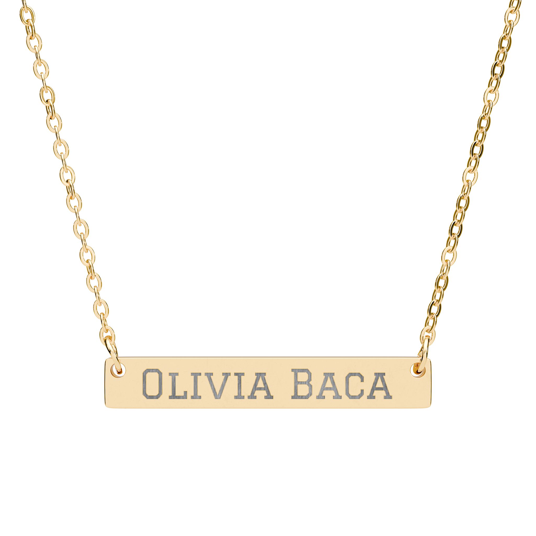 Engraved Bar Necklace — Classic in Gold